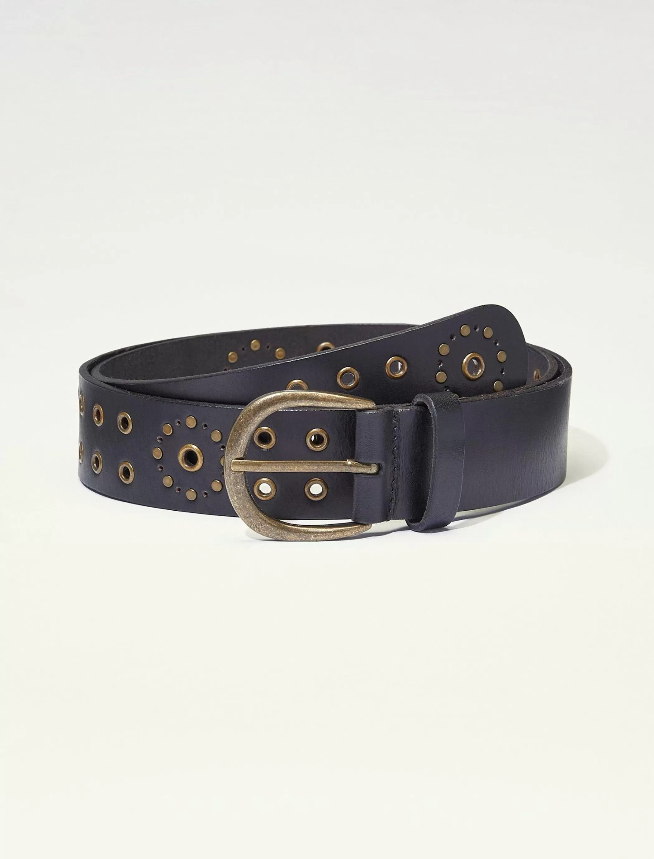 Lucky Brand Belts*grommet novelty belt black