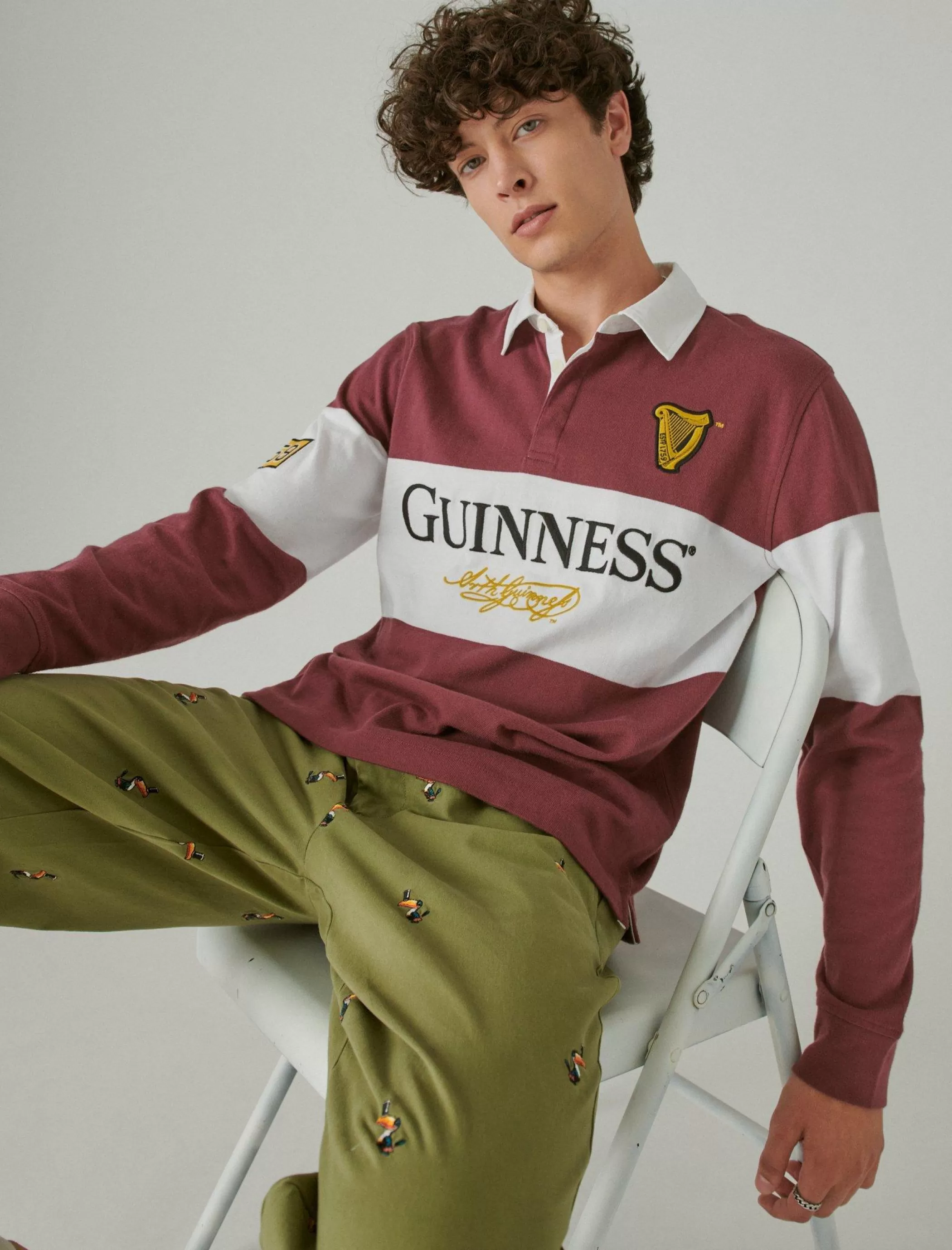 Lucky Brand Shirts & Tops*guinness color block rugby maroon