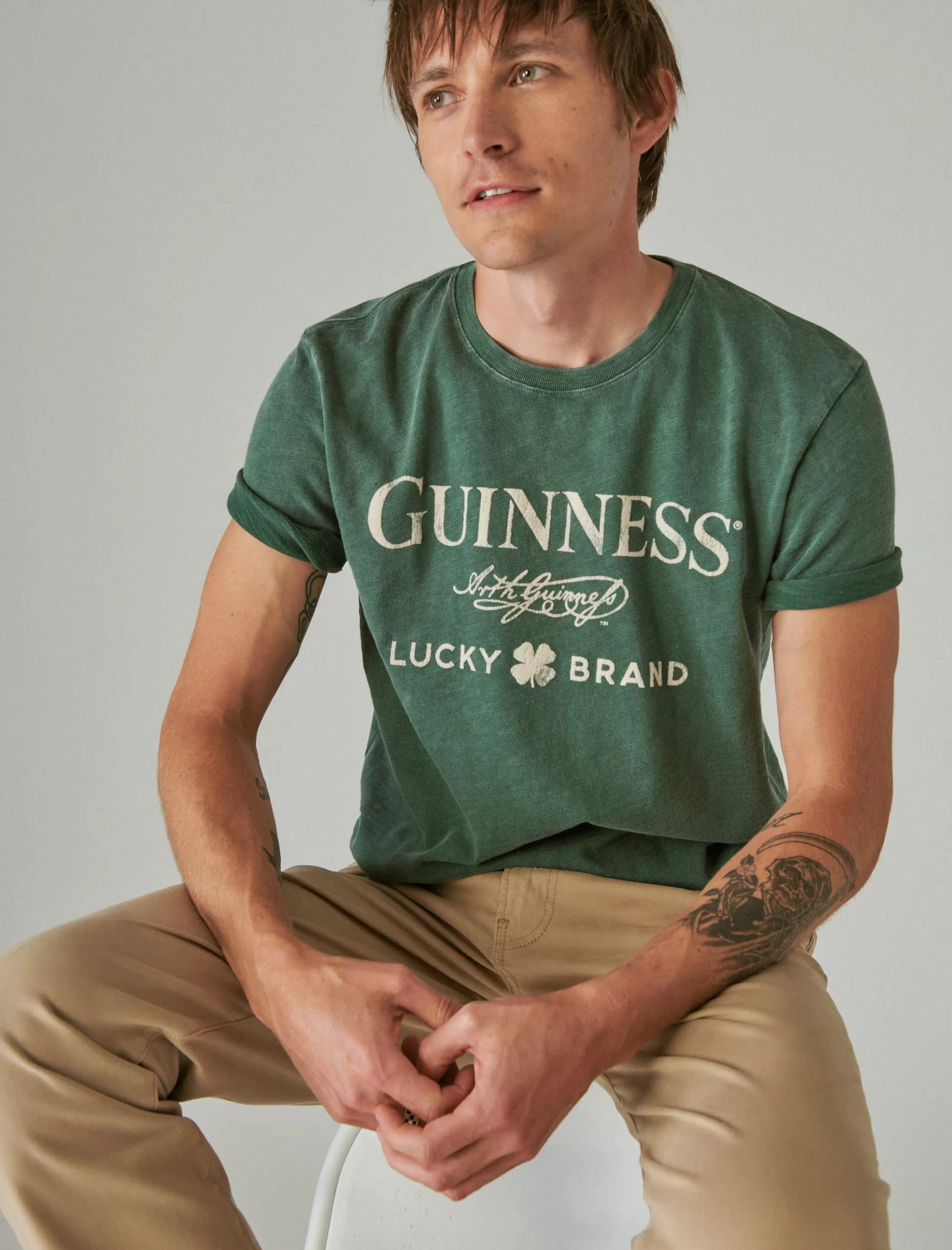 Lucky Brand Graphic Tees*guinness tee trekking green