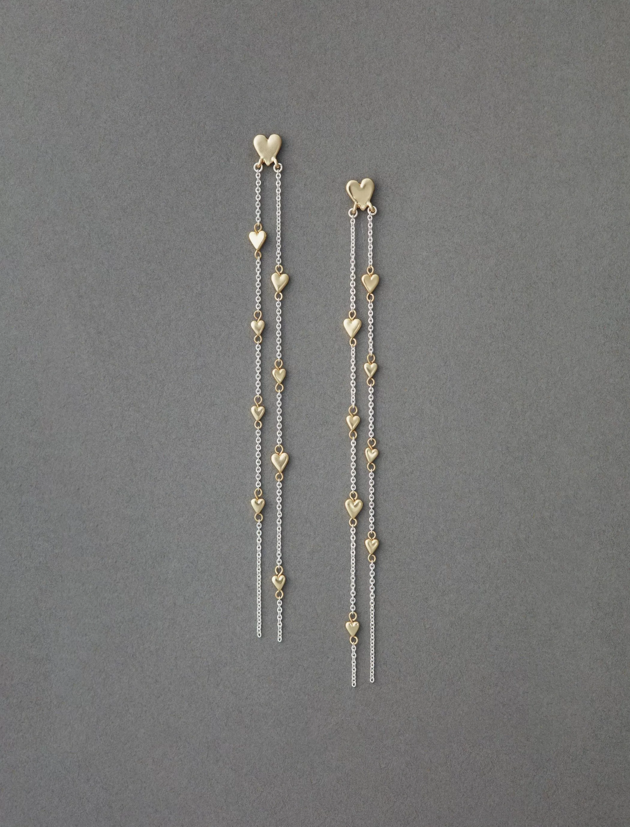 Lucky Brand Jewelry*heart chain earring two tone