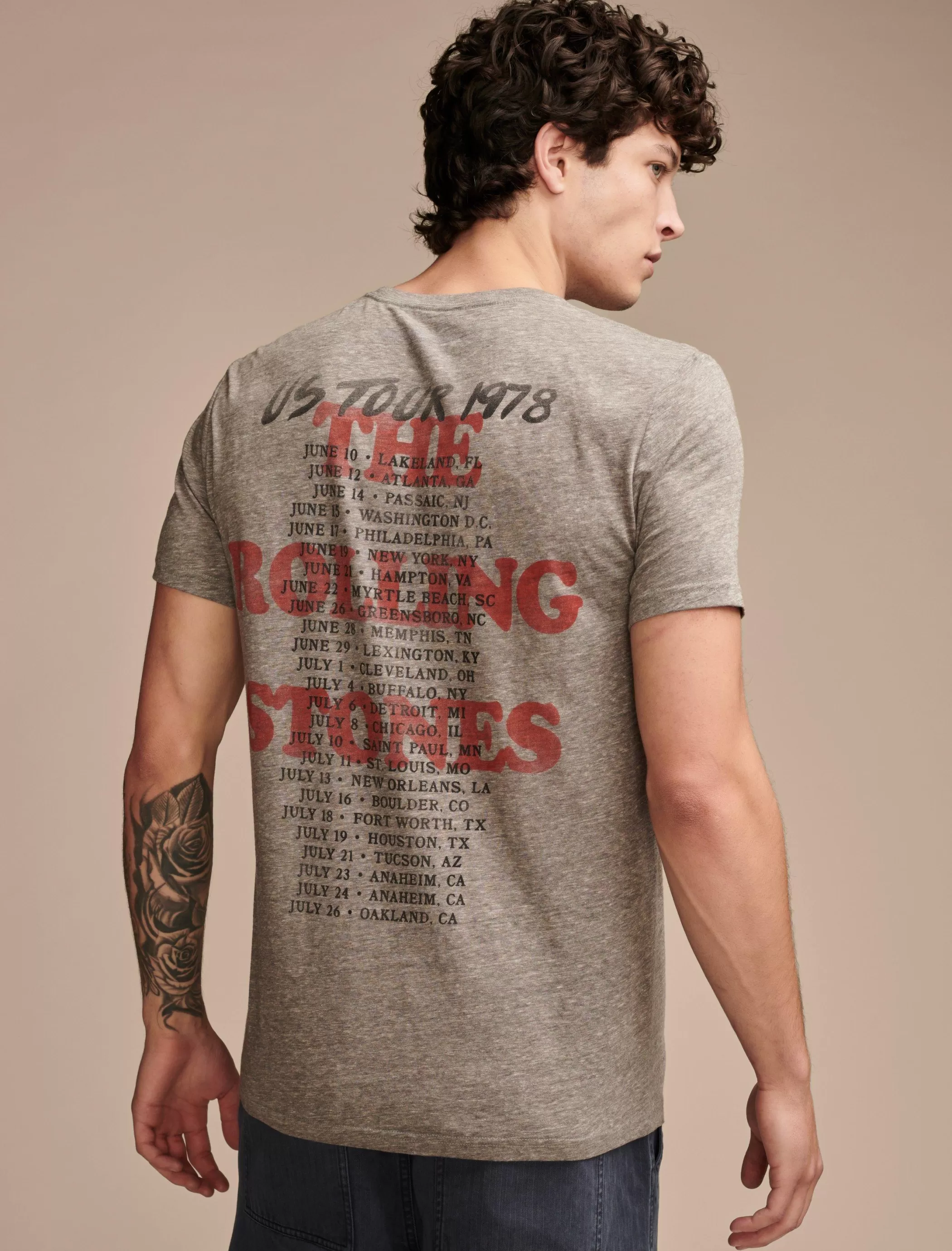 Lucky Brand Graphic Tees*i love rolling stones heather grey