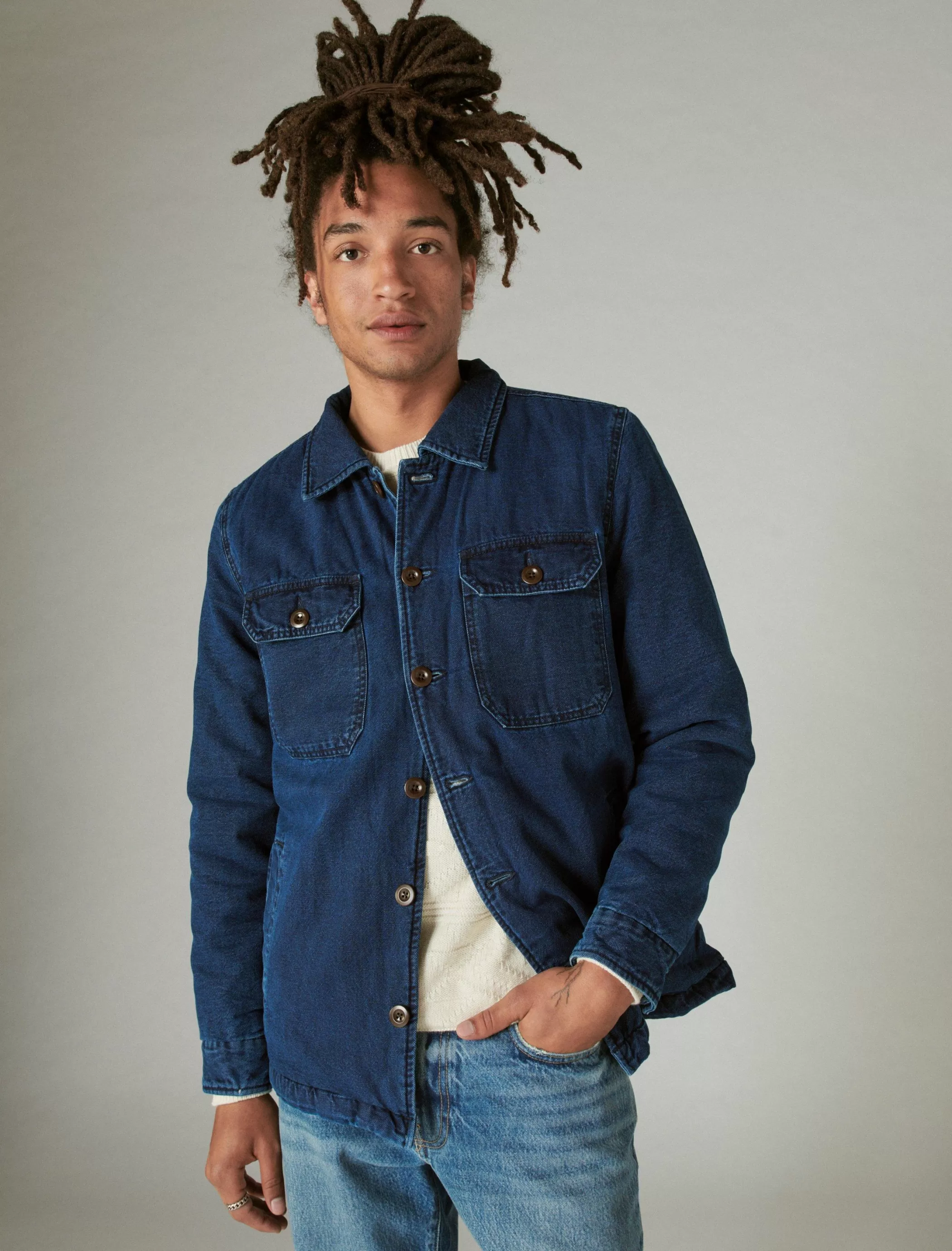 Lucky Brand Jackets & Outerwear*indigo shirt jacket # 419 indigo