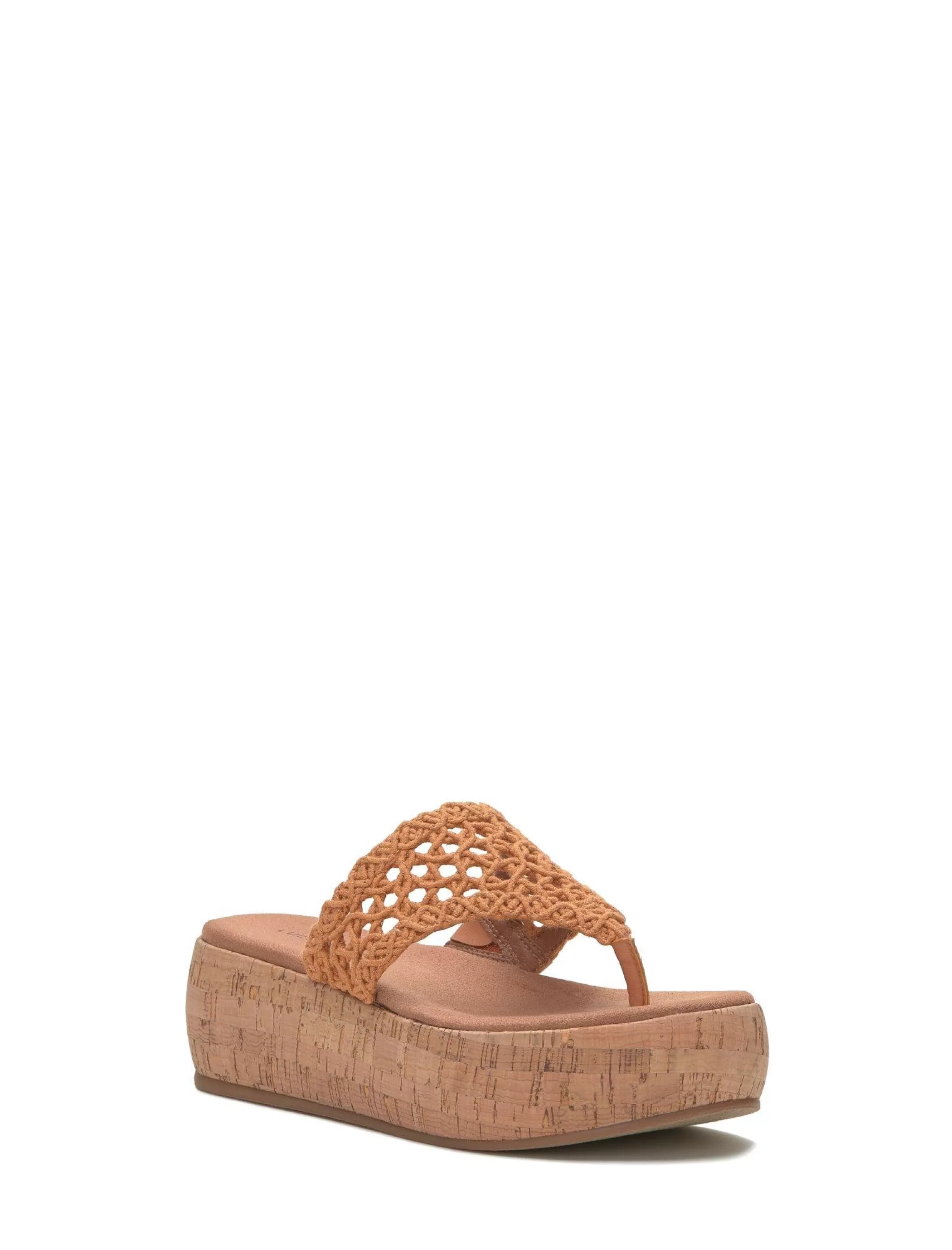 Lucky Brand Shoes*jaslene macrame cork platform sandal gold