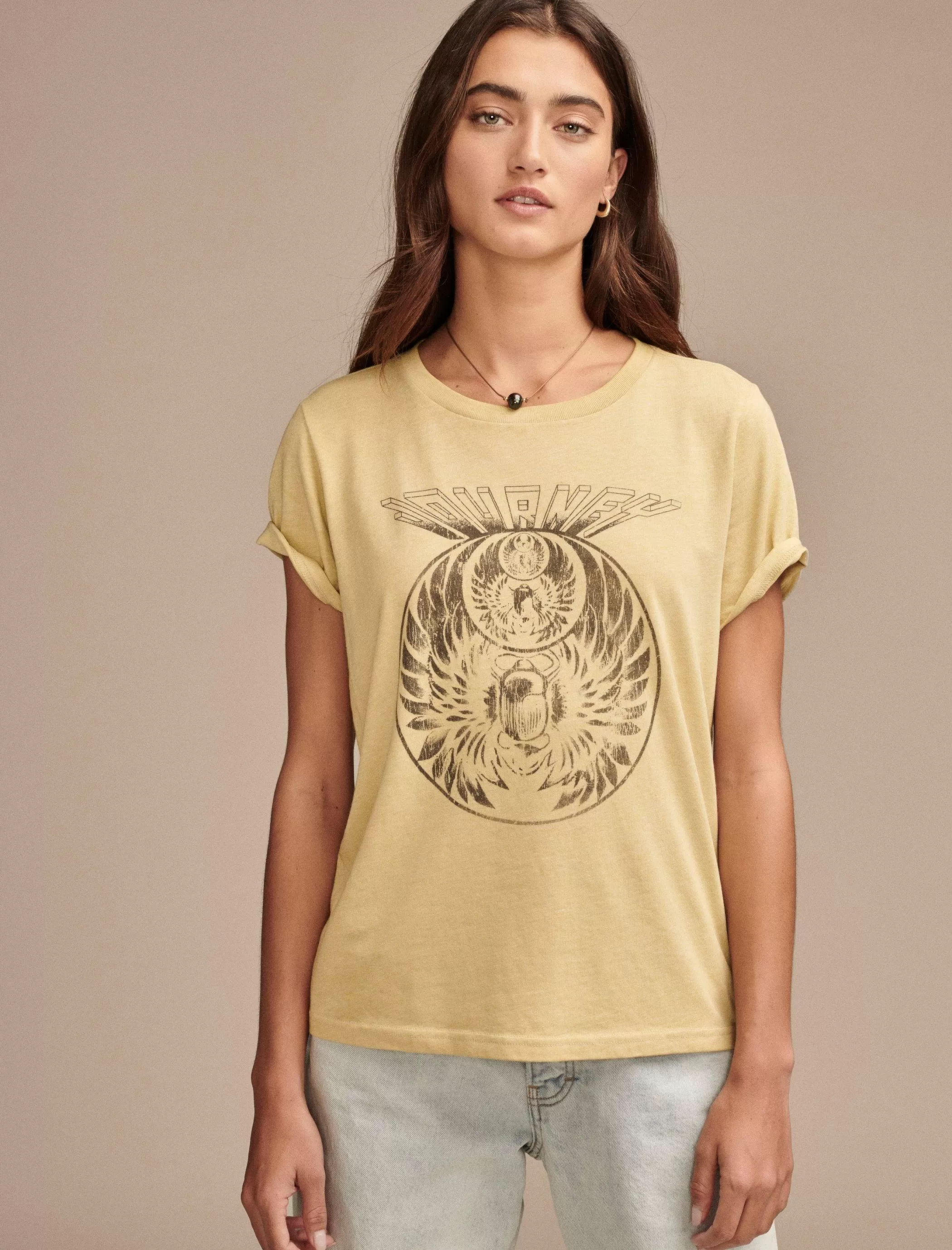 Lucky Brand Graphic Tees*journey beetle classic crew rich gold