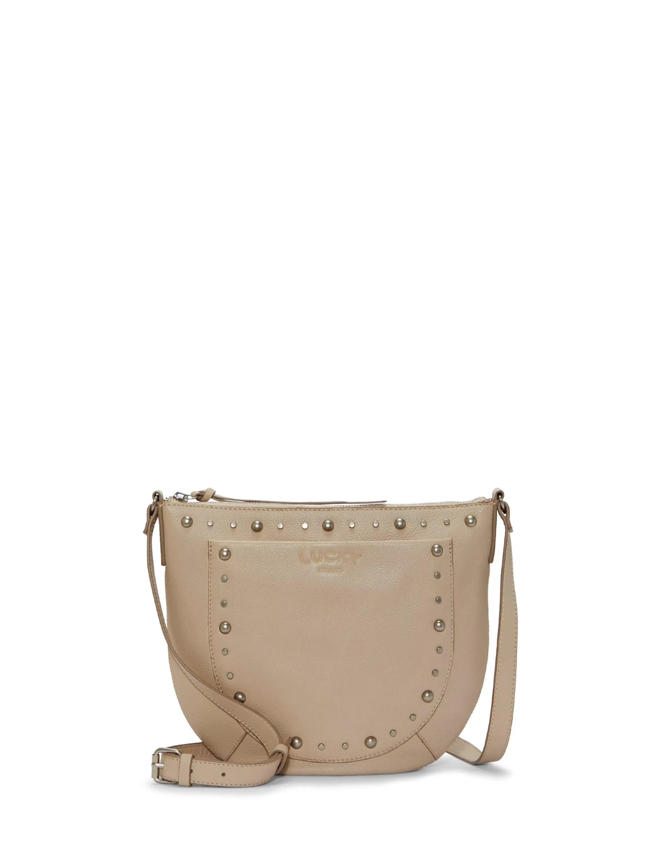 Lucky Brand Handbags*kyla studded crossbody bag light grey