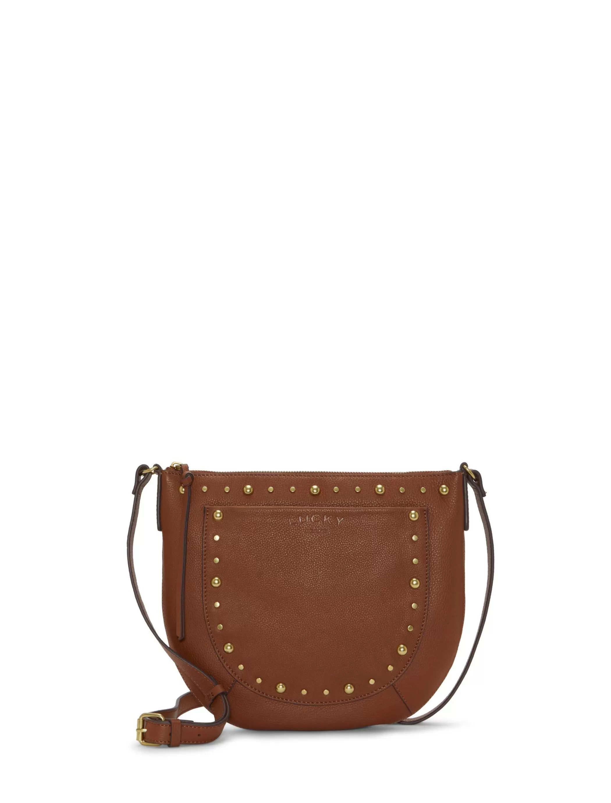 Lucky Brand Handbags*kyla studded crossbody bag dark brown