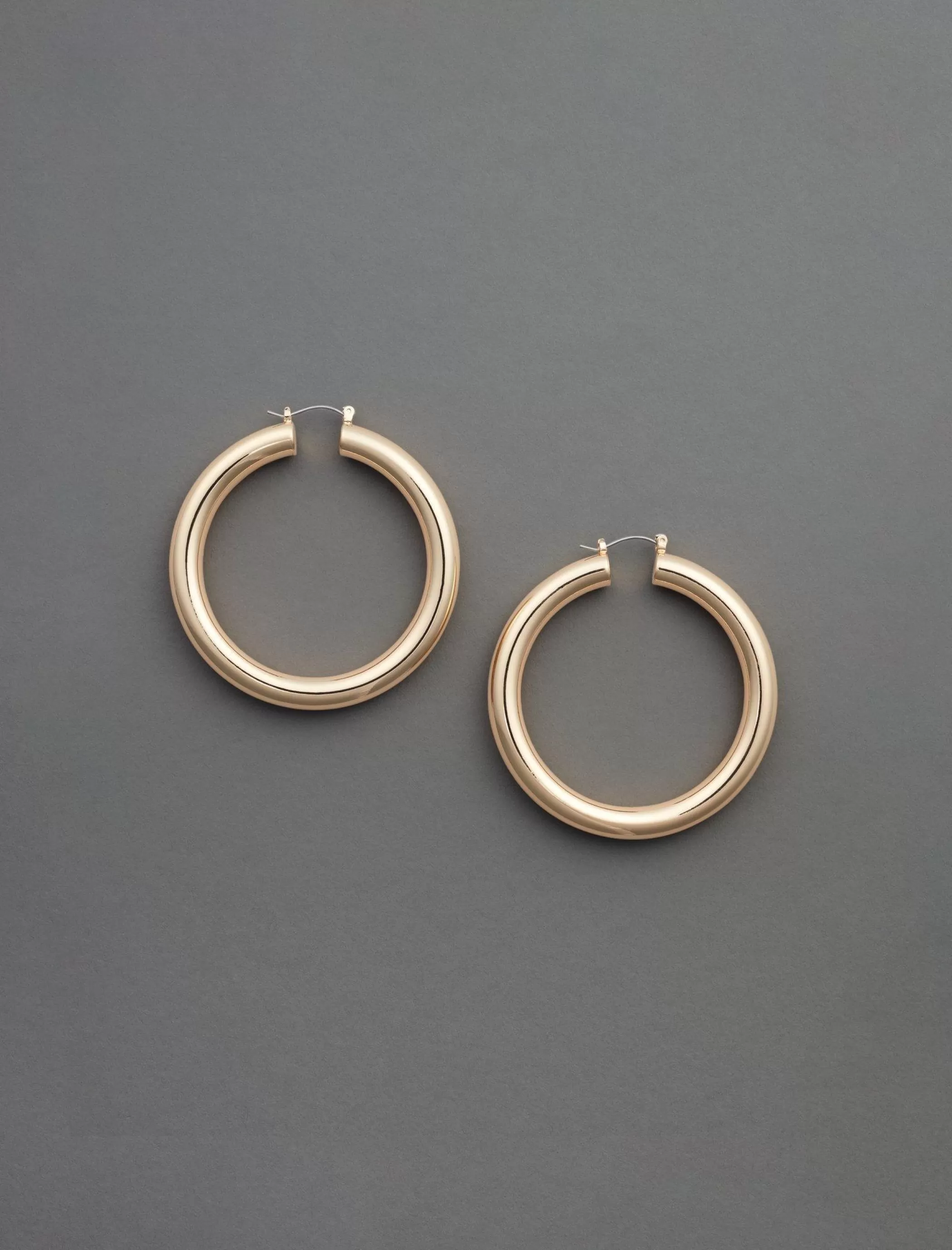 Lucky Brand Jewelry*large tube hoop gold