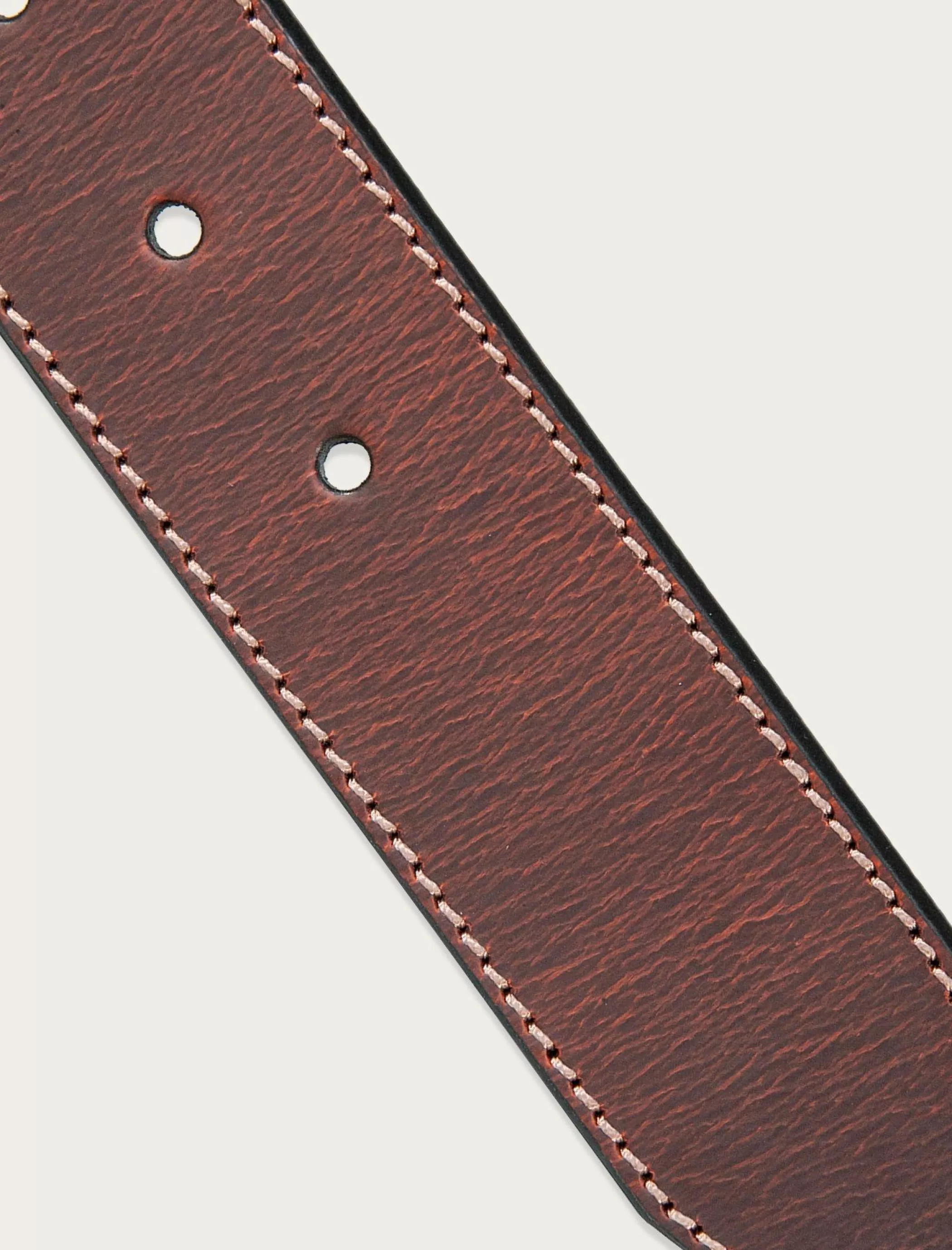 Lucky Brand Belts*leather jean belt with metal and leather keeper medium brown