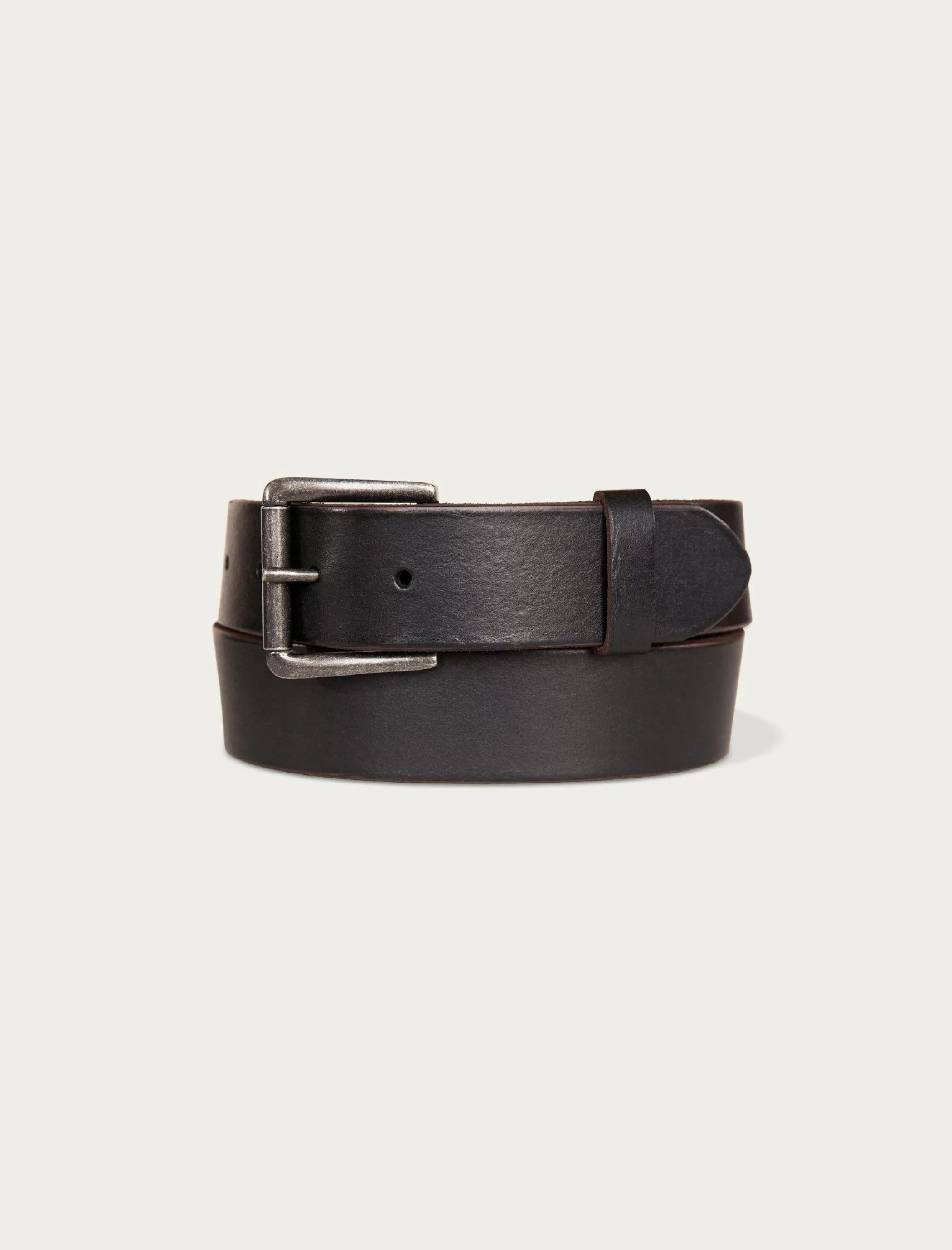 Lucky Brand Belts*leather jean belt with roller buckle and rivets black