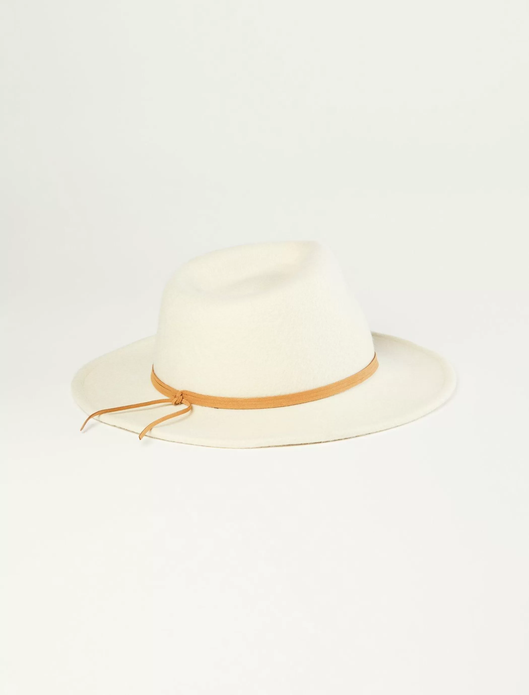 Lucky Brand Hats*leather tie cowboy hat open white/natural