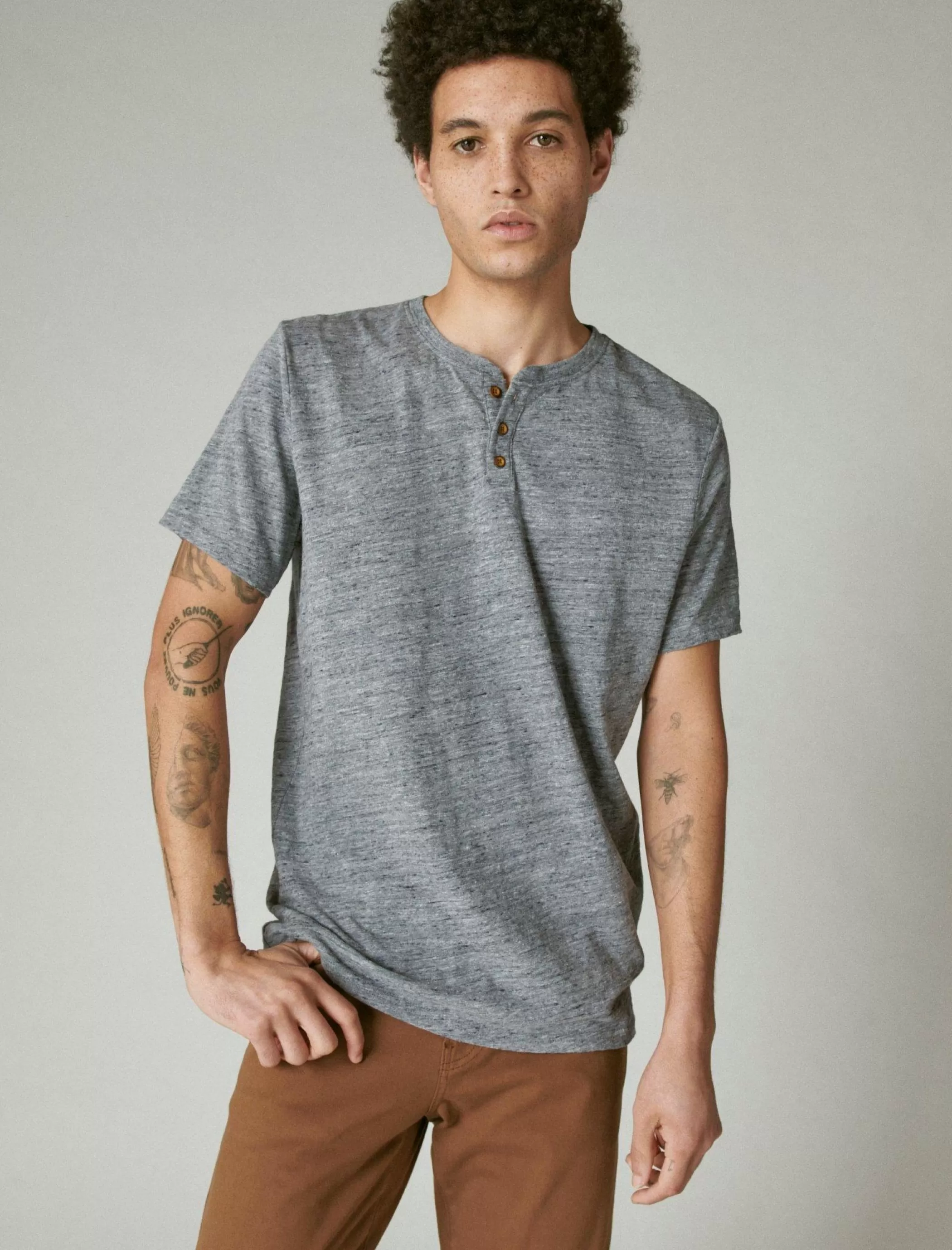 Lucky Brand Shirts & Tops*linen henley black iris