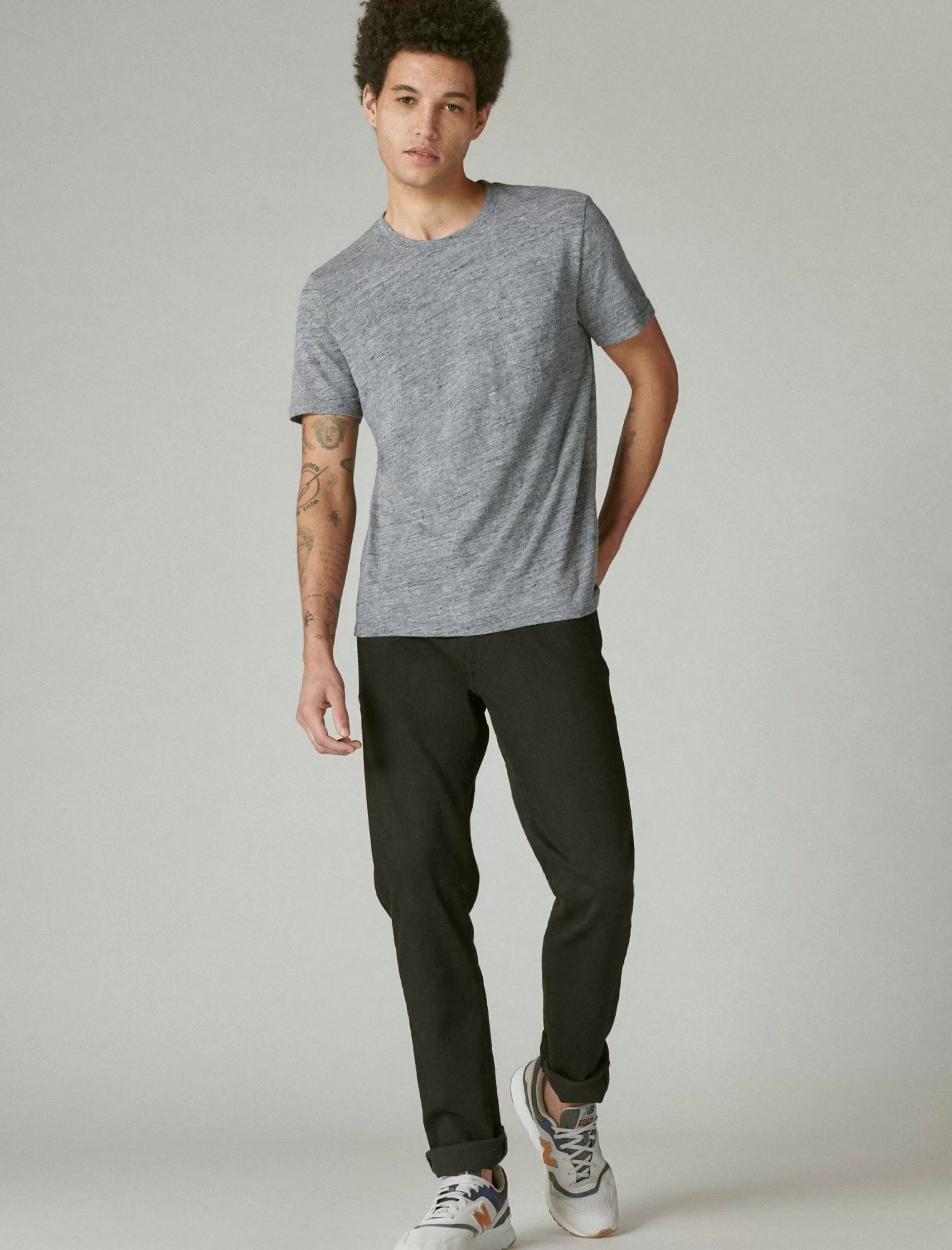 Lucky Brand Shirts & Tops*linen pocket crew black iris