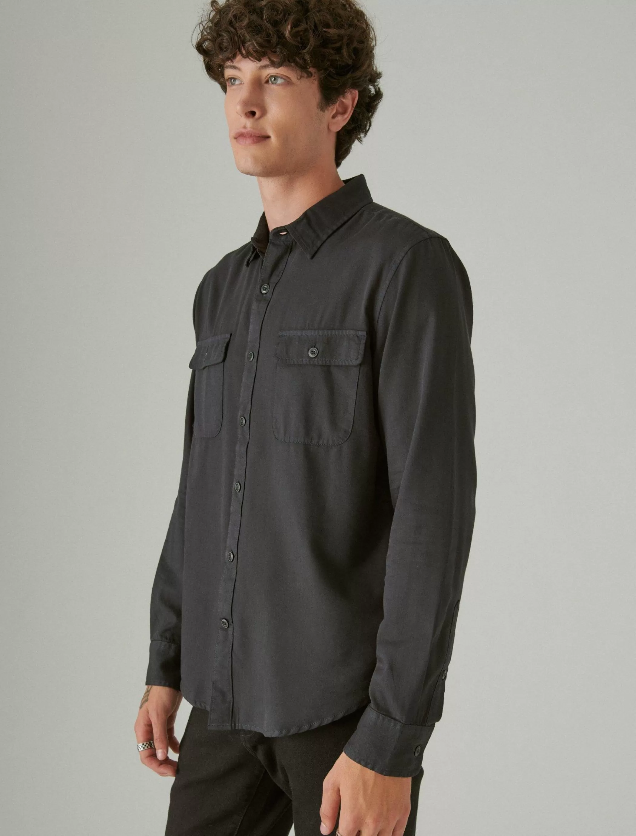 Lucky Brand Button-Downs*lived-in long sleeve utility shirt phantom