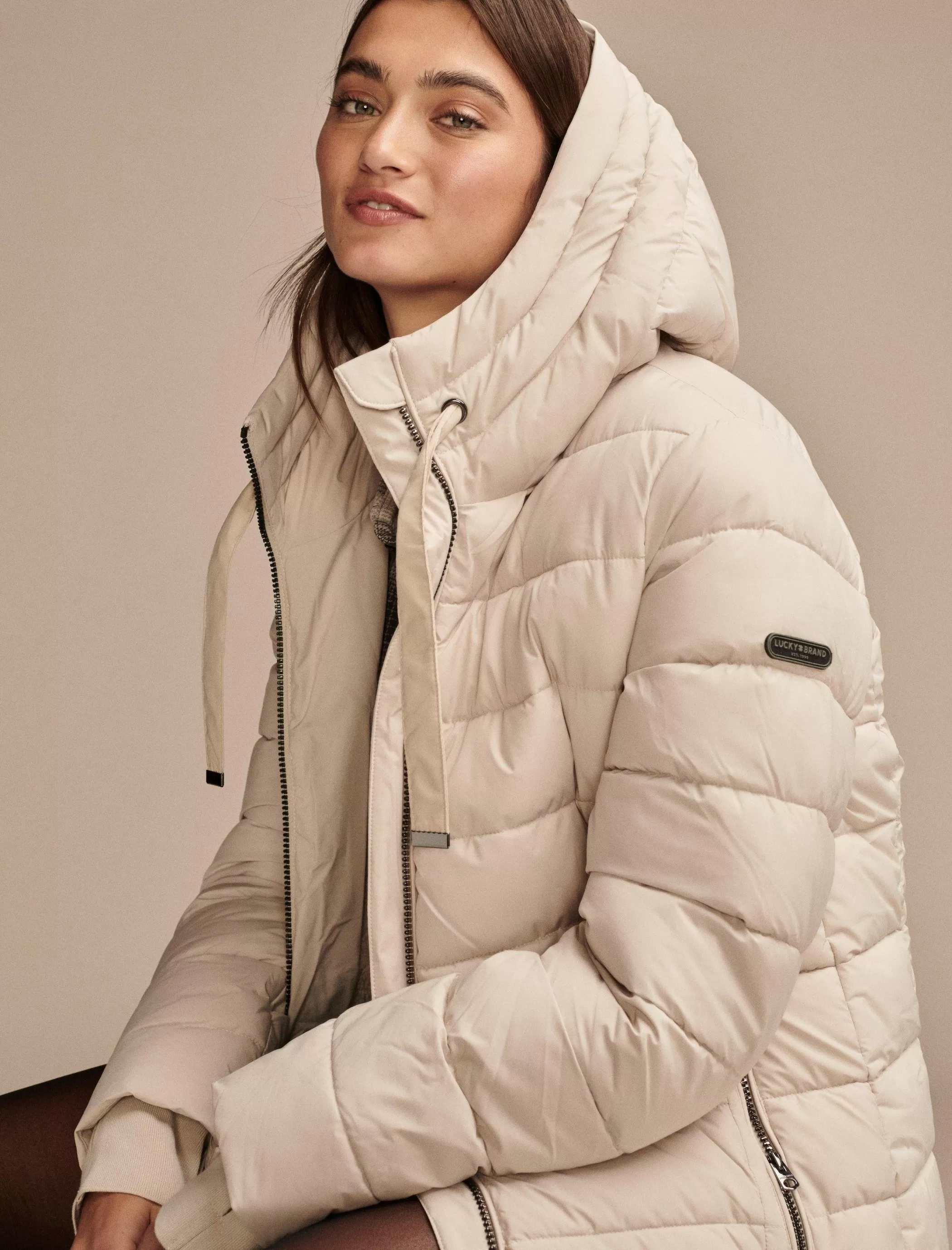 Lucky Brand Jackets & Outerwear*long puffer coat light beige