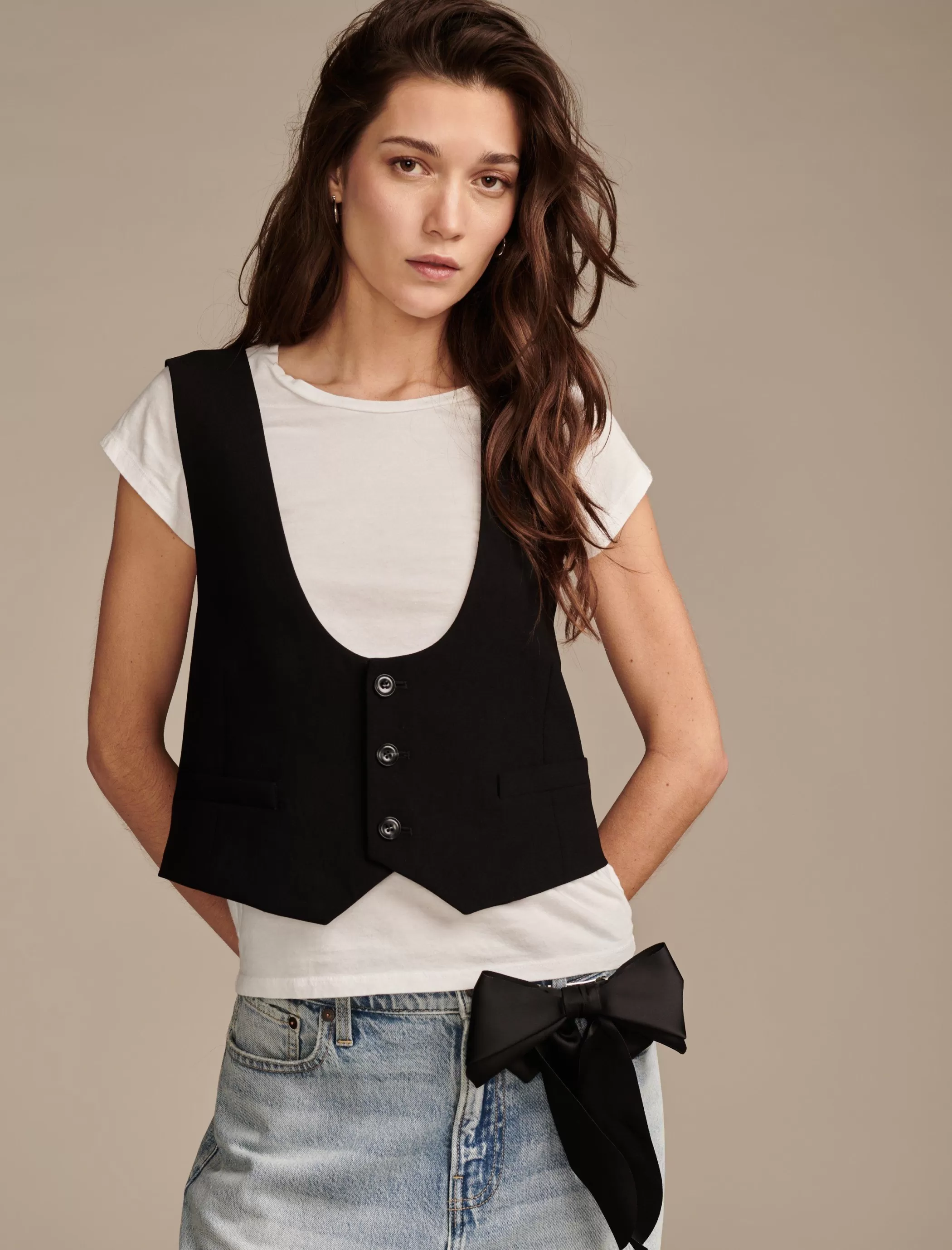 Lucky Brand Jackets & Outerwear*longline vest black