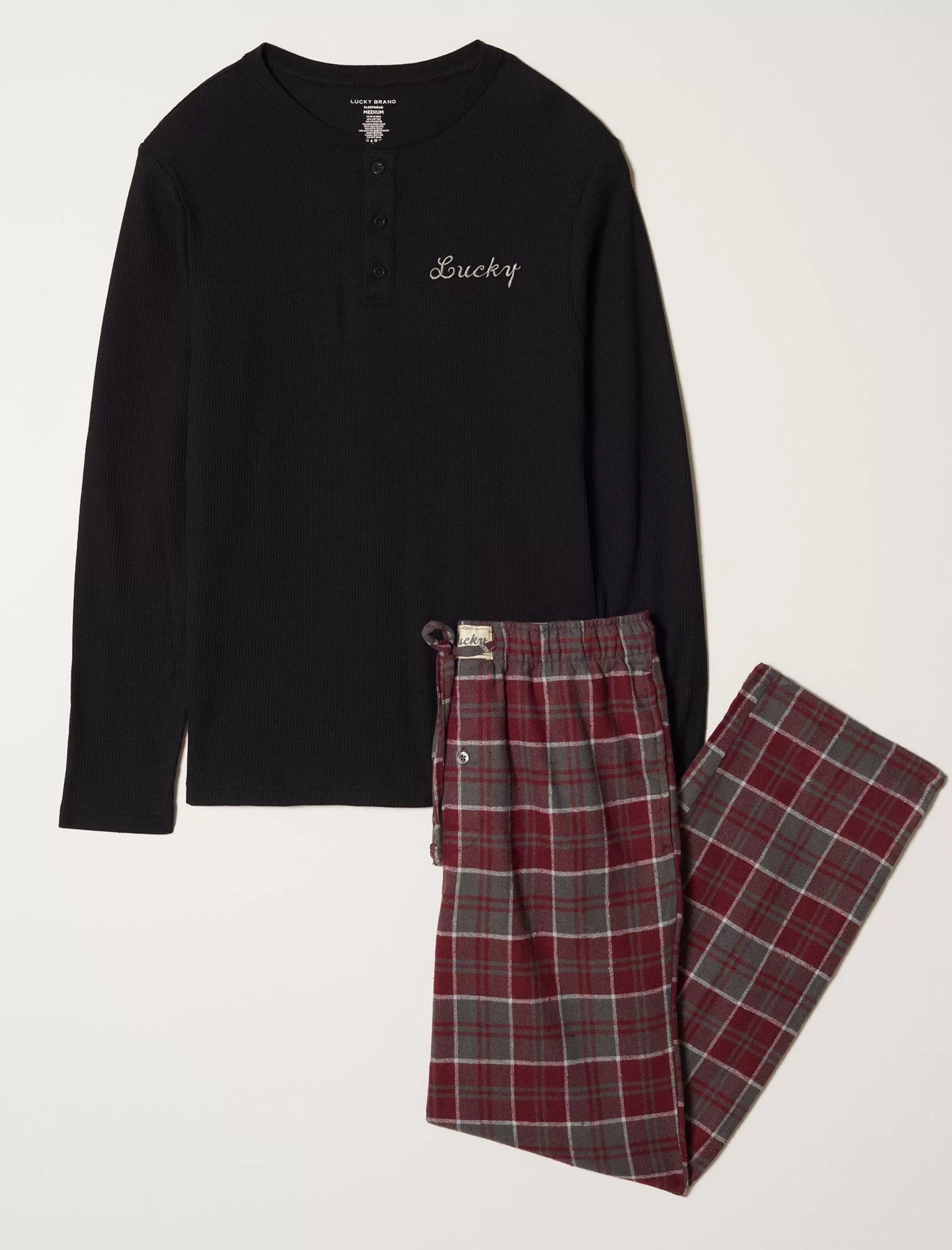 Lucky Brand Underwear & Sleepwear | Loungewear*l/s thermal henley & flannel pant giftset multi