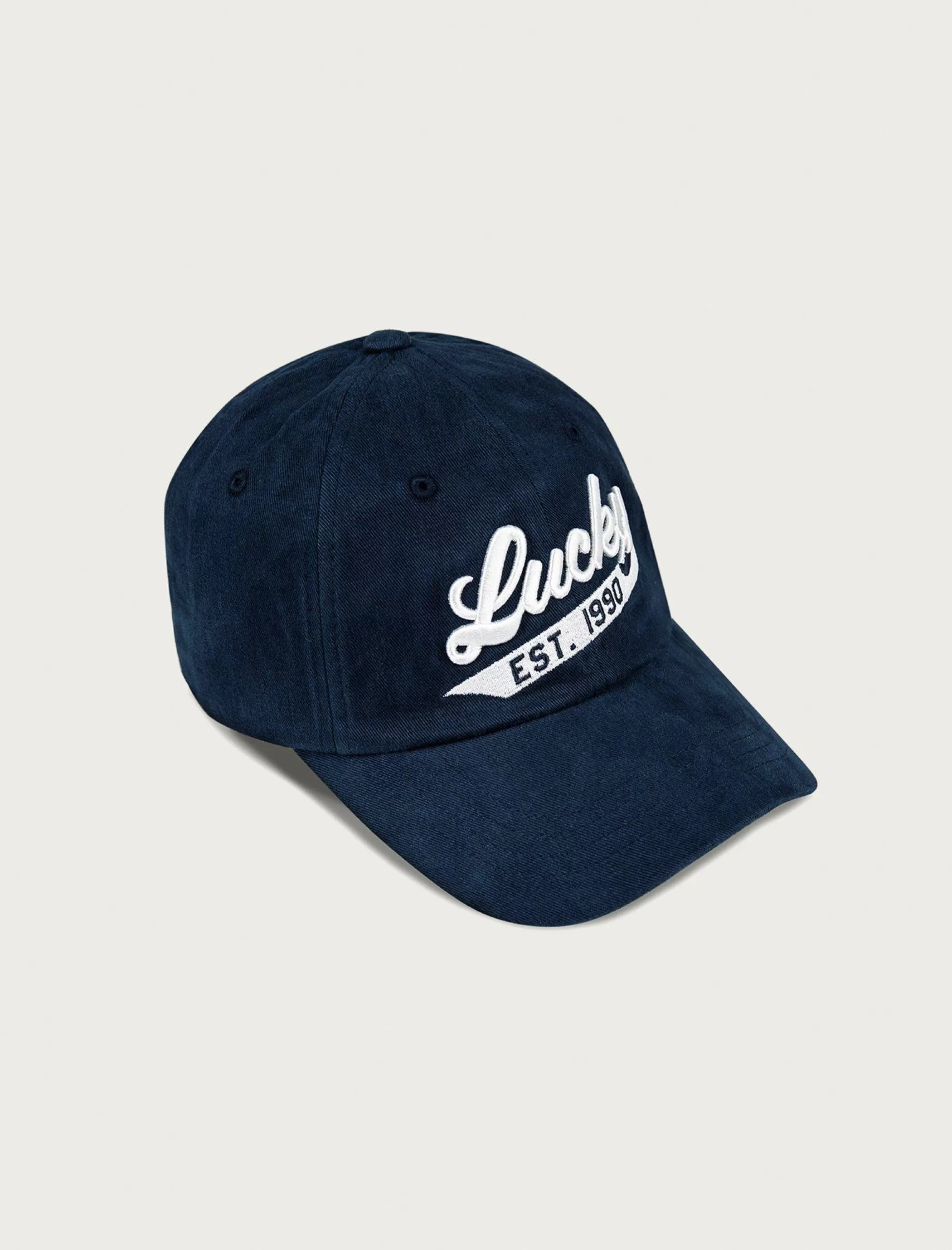 Lucky Brand Hats*lucky 1990 embroidered dad hat dark blue