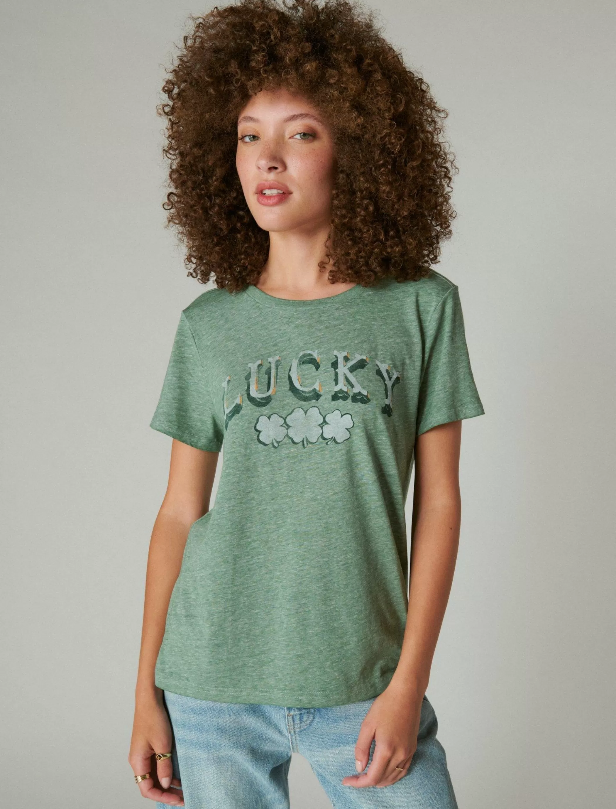 Lucky Brand Graphic Tees*lucky arch classic crew pine ridge