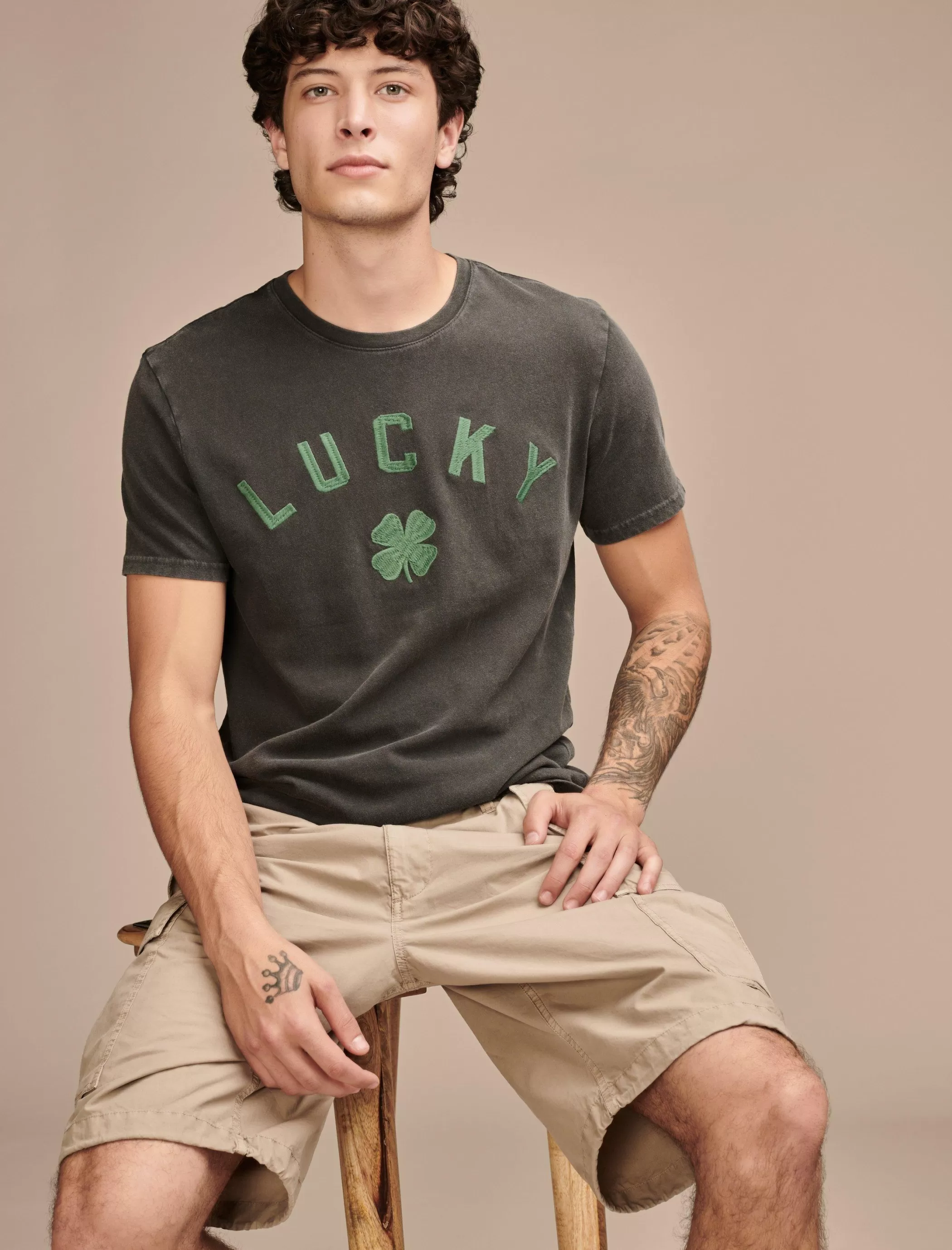 Lucky Brand Graphic Tees*lucky clover jet black