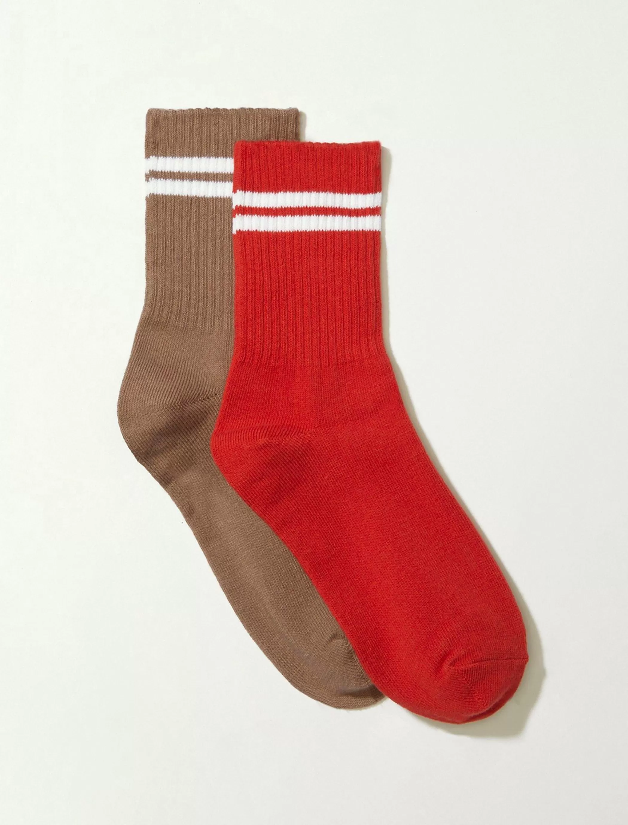 Lucky Brand Socks*lucky varsity solid crew sock 2 pk tandori spice