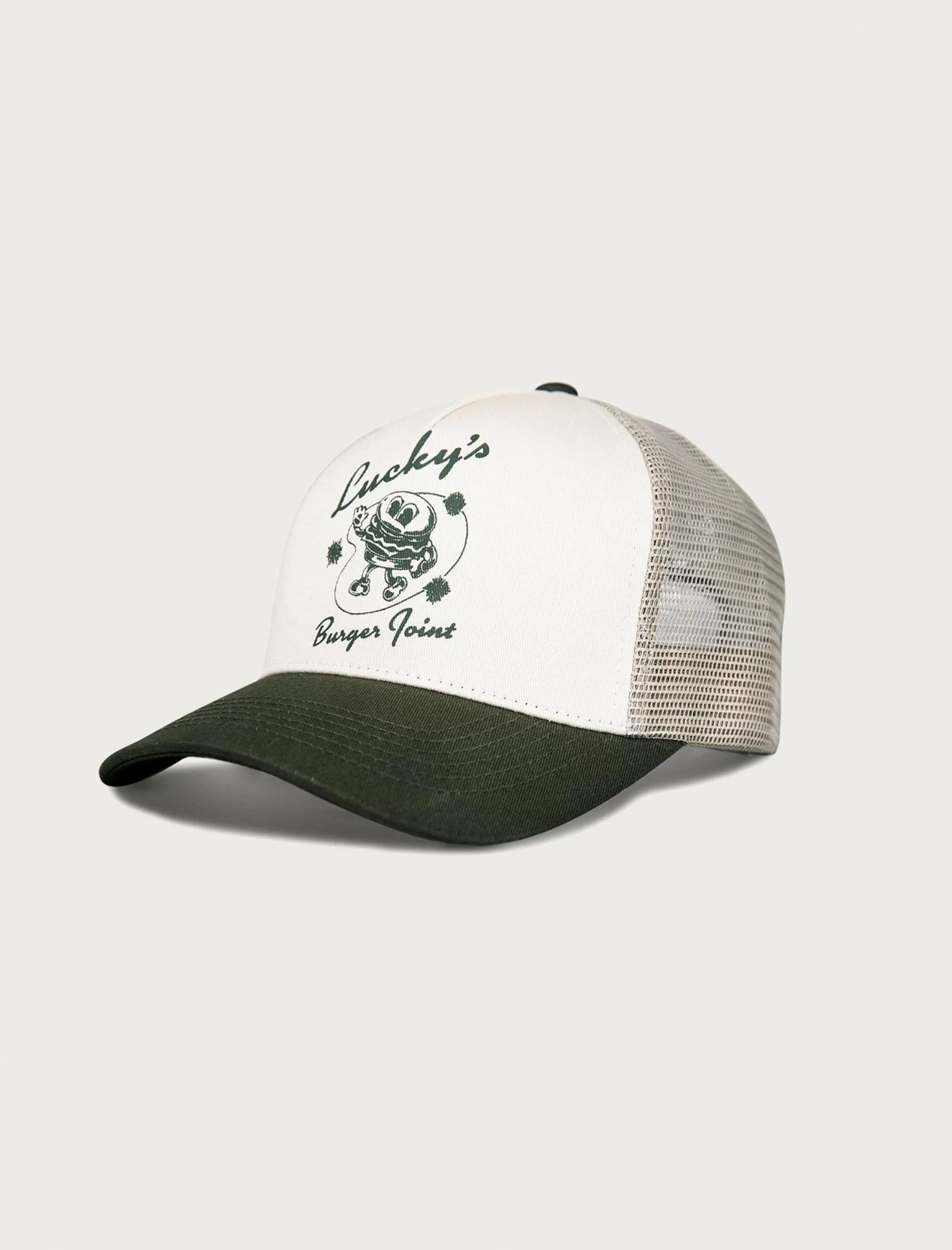 Lucky Brand Hats*luckys burger joint trucker light green