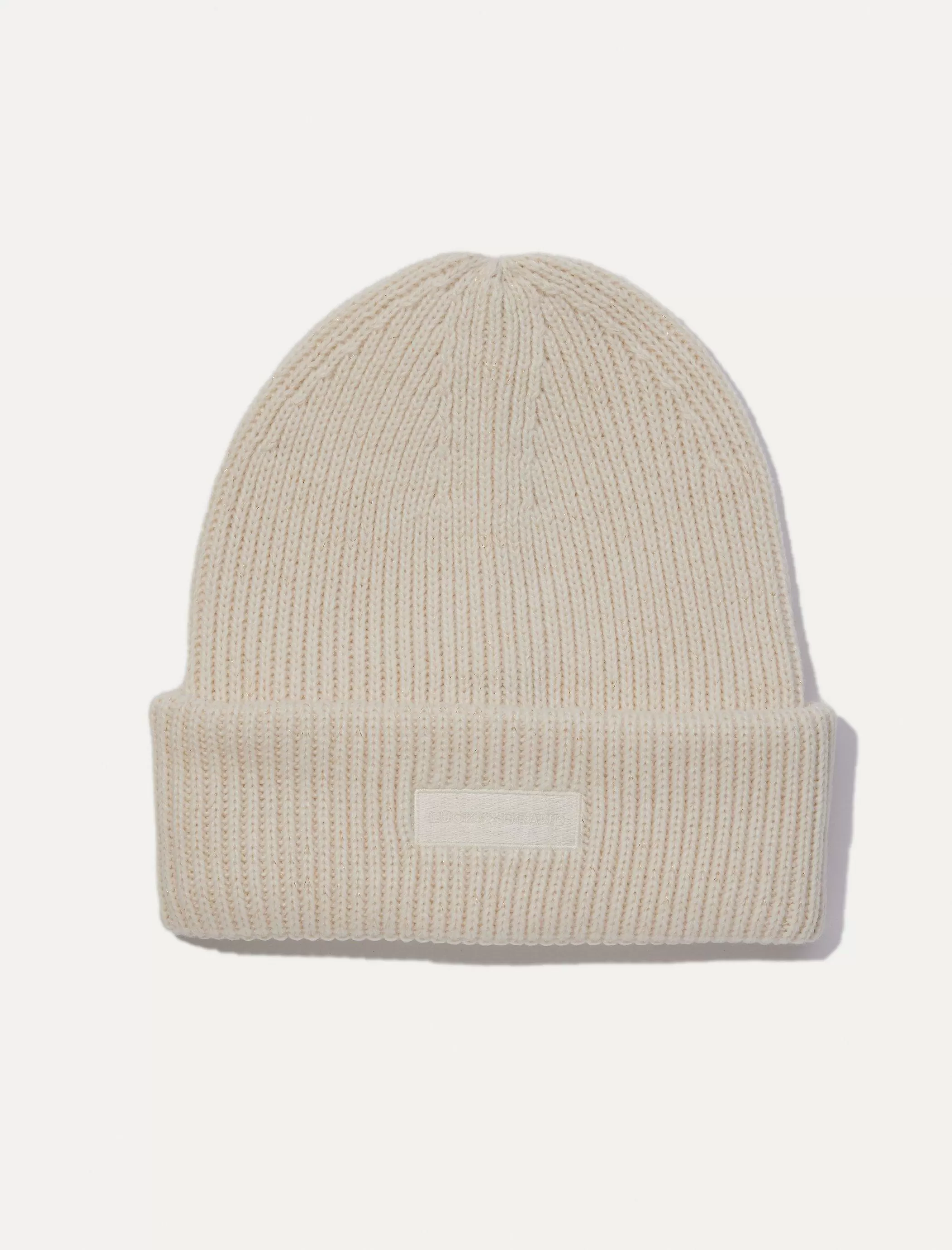 Lucky Brand Hats*lurex knit beanie whisper white