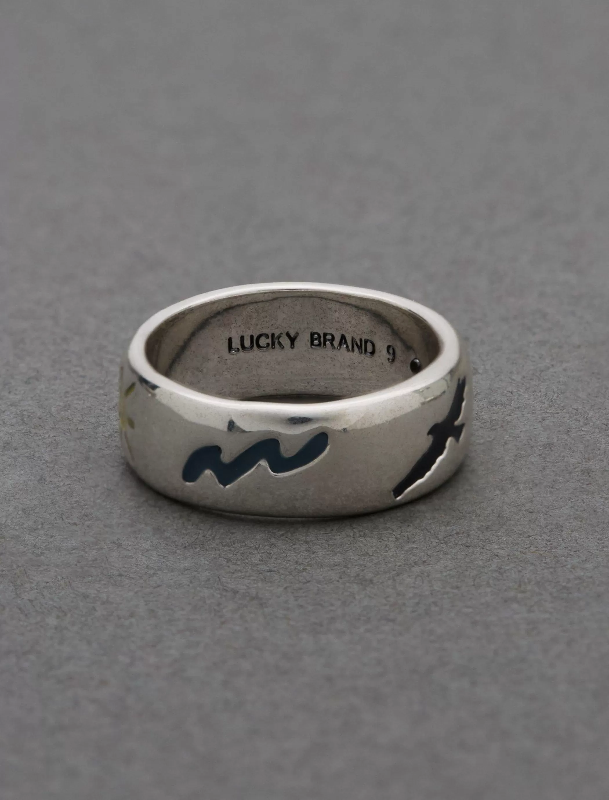 Lucky Brand Jewelry*mens detail ring silver