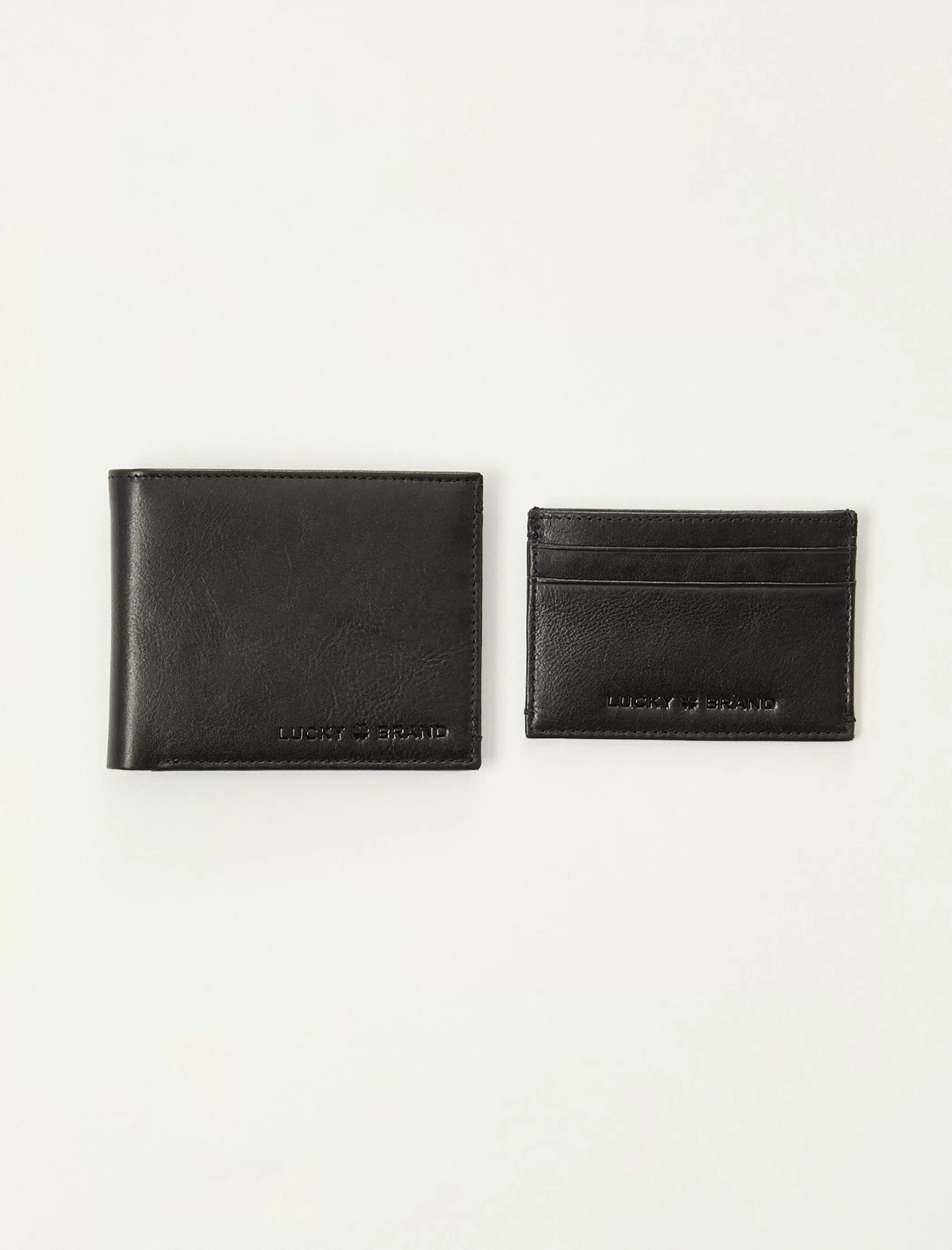 Lucky Brand Bags & Wallets*men's leather wallet and cardholder giftset black