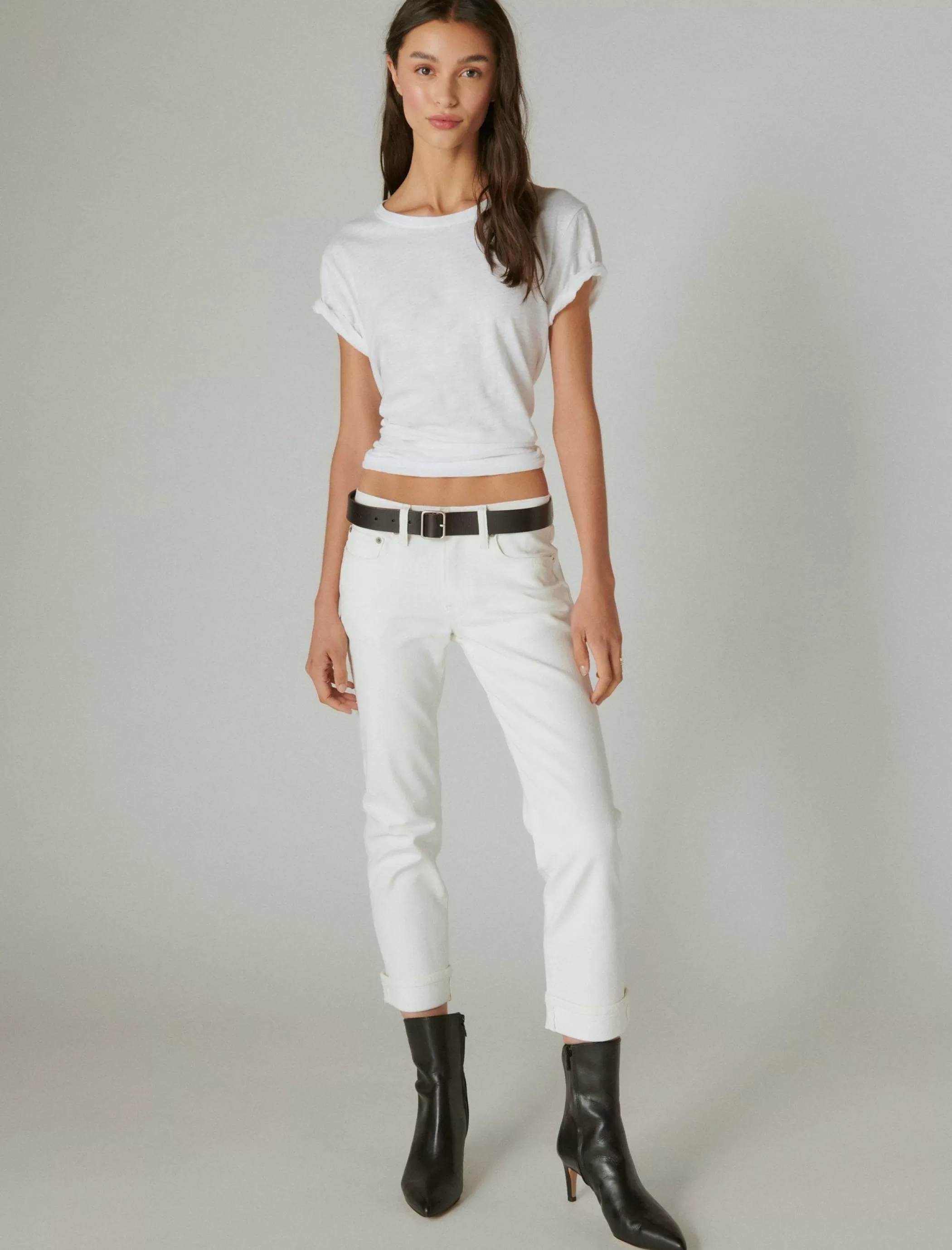 Lucky Brand Jeans | Straight | Crop*mid rise sweet crop cuffed jean bright white