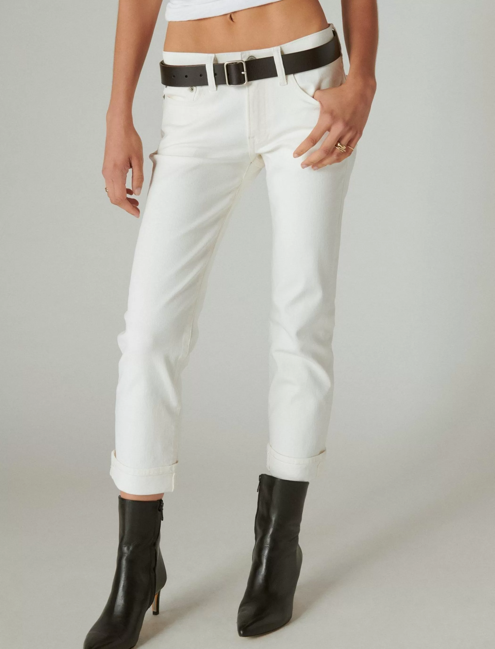 Lucky Brand Jeans | Straight | Crop*mid rise sweet crop cuffed jean bright white