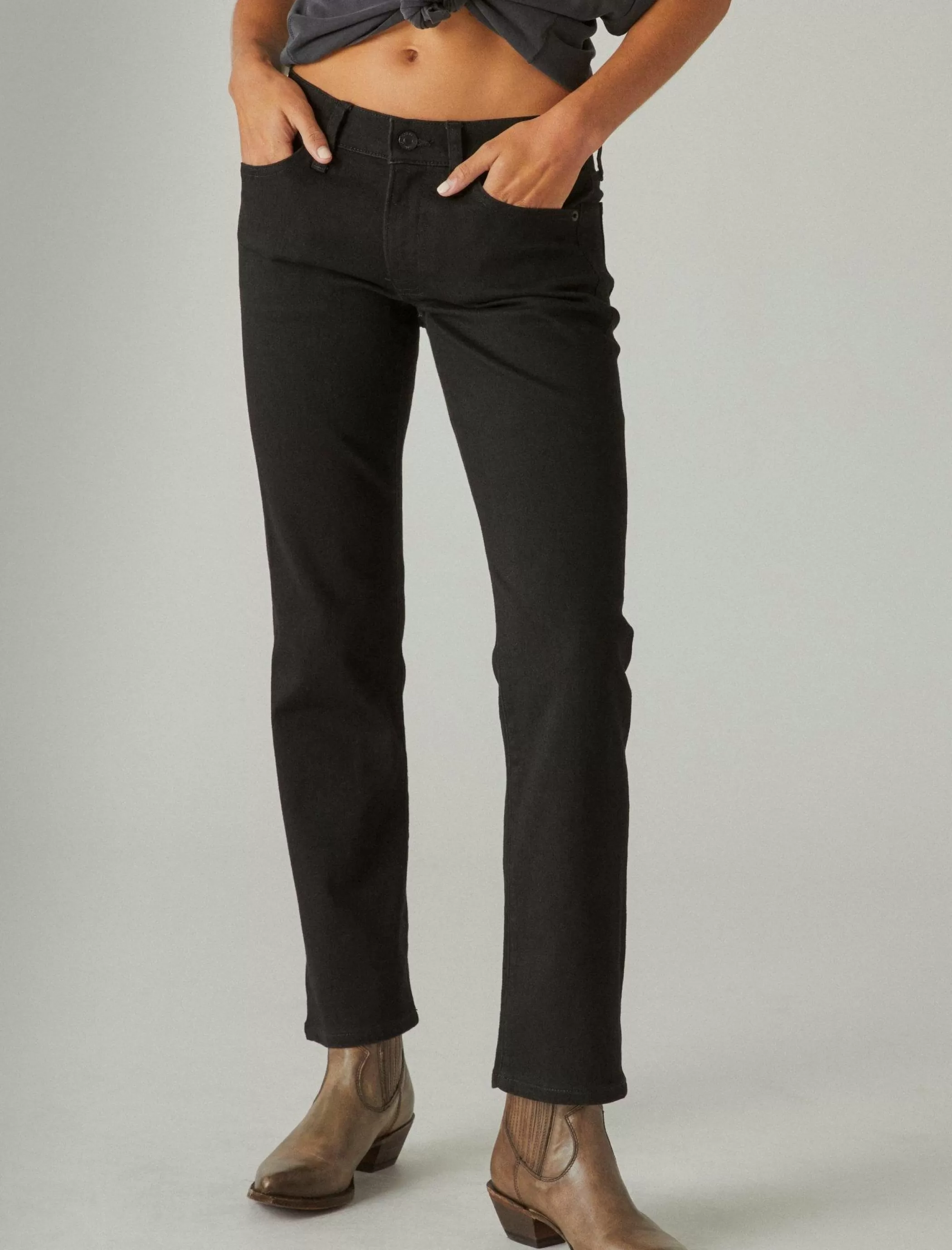 Lucky Brand Jeans | Straight*mid rise sweet straight clean black