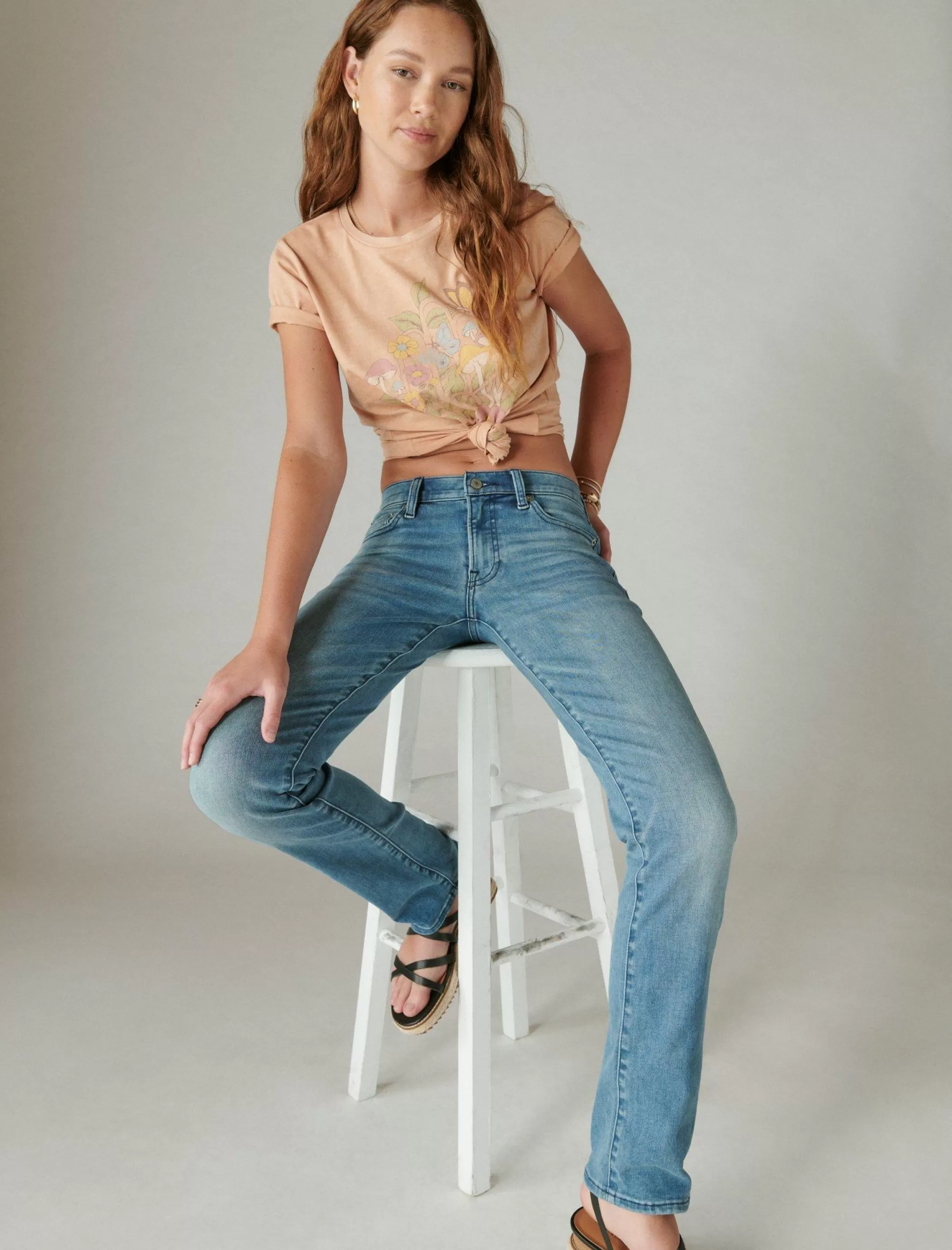 Lucky Brand Jeans | Straight*mid rise sweet straight glass mount