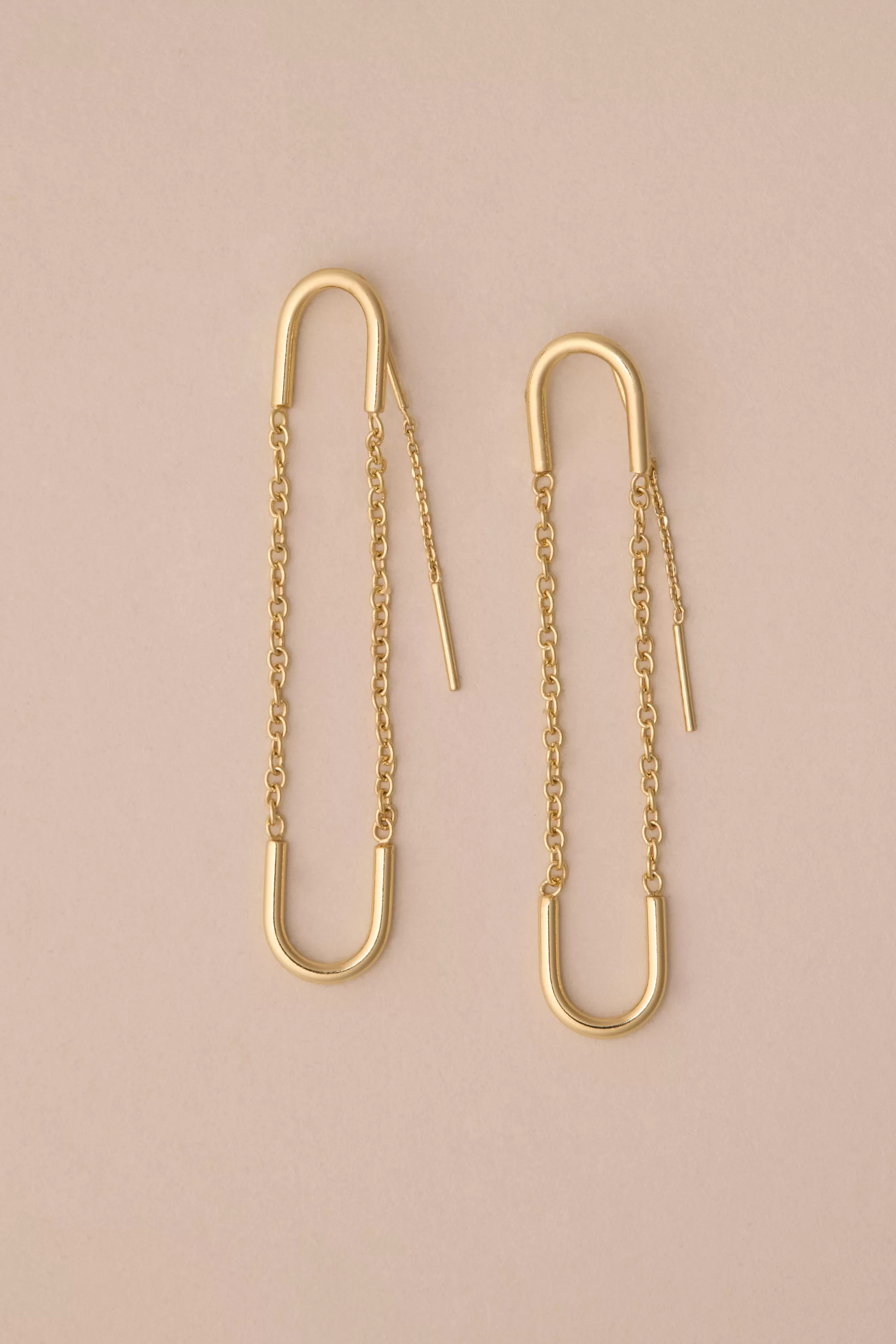 Lucky Brand Jewelry*modern stud chain earring gold