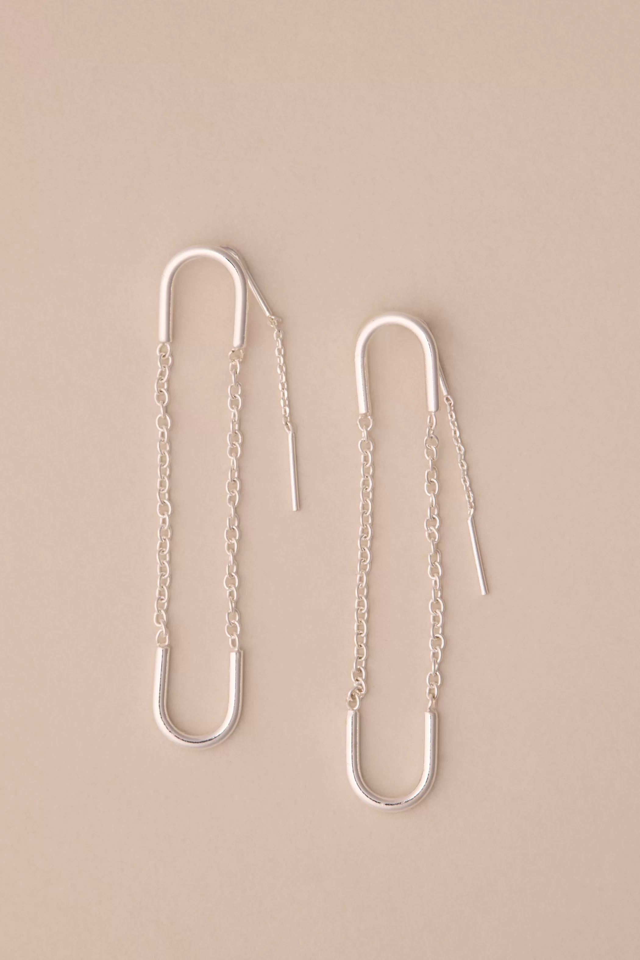 Lucky Brand Jewelry*modern stud chain earring silver