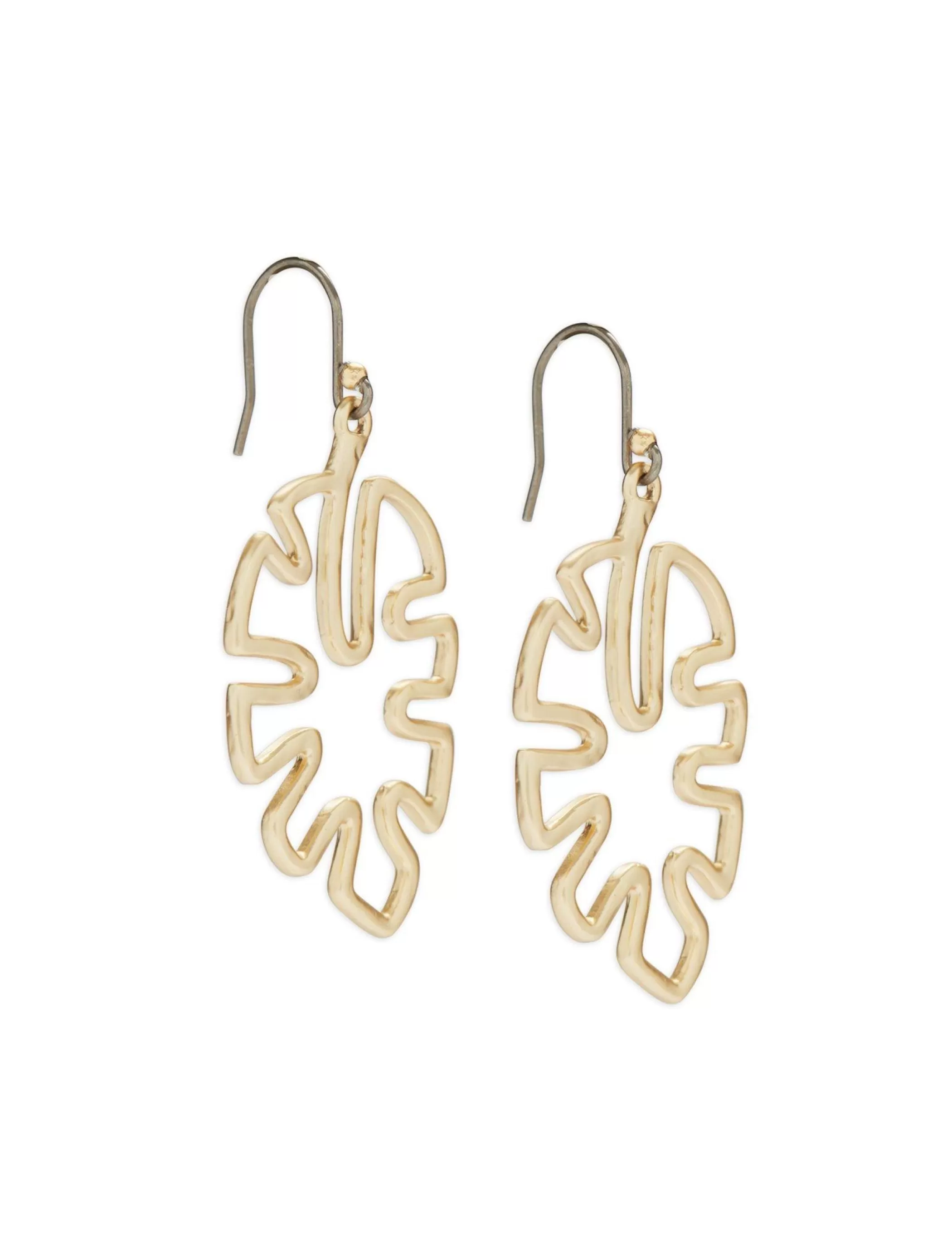 Lucky Brand Jewelry*monstera openwork drop earring gold