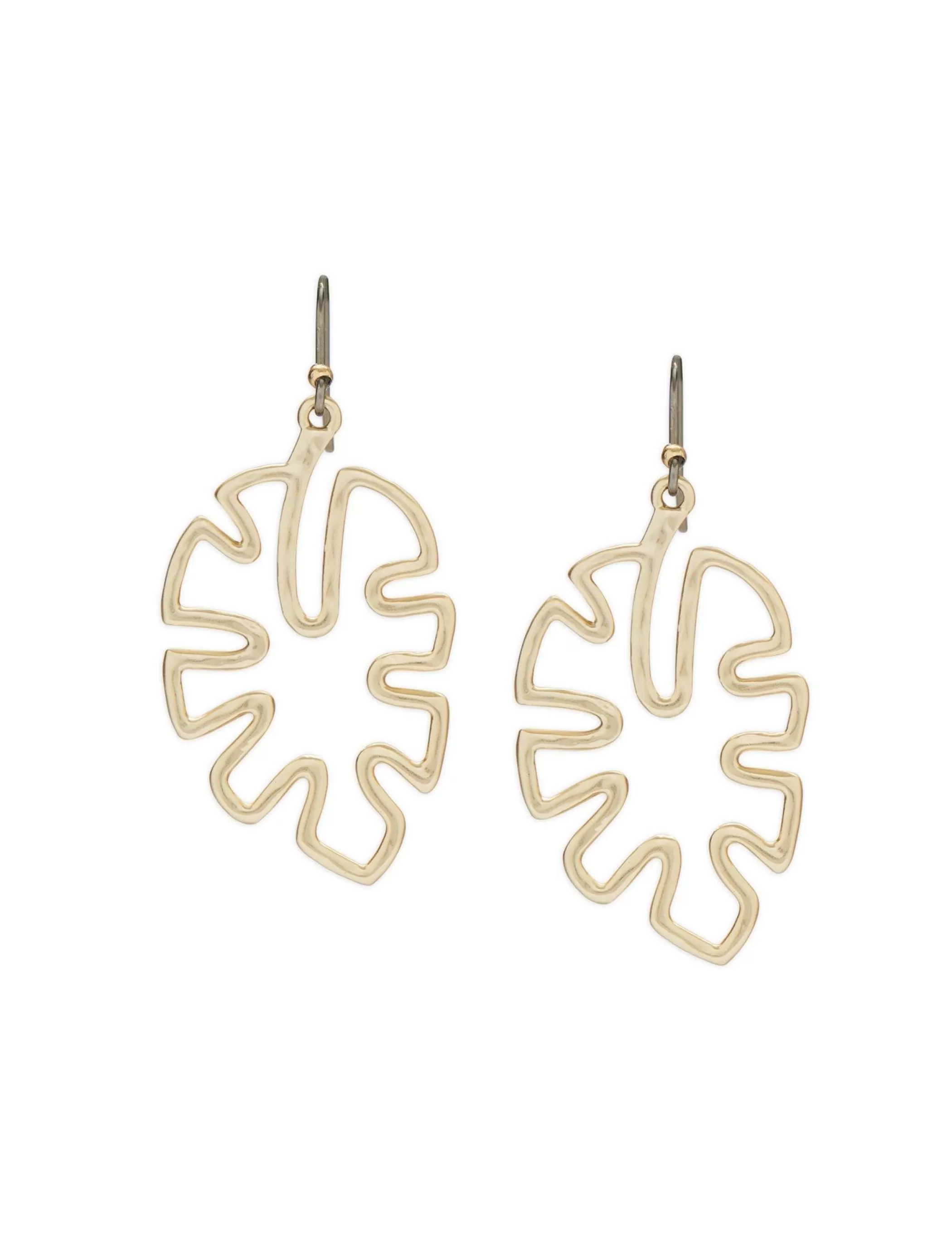 Lucky Brand Jewelry*monstera openwork drop earring gold