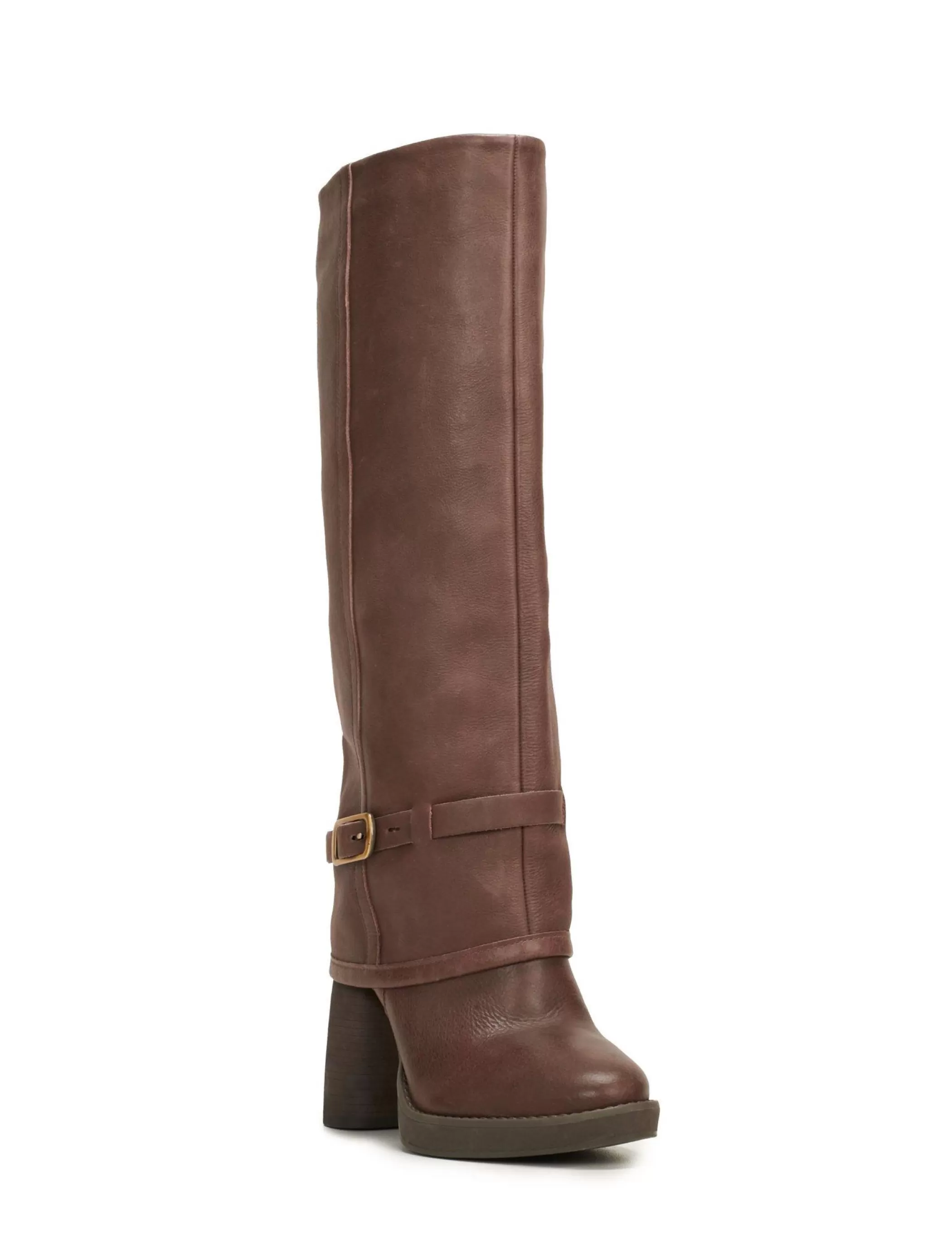 Lucky Brand Shoes*nathari foldover knee high boot dark brown