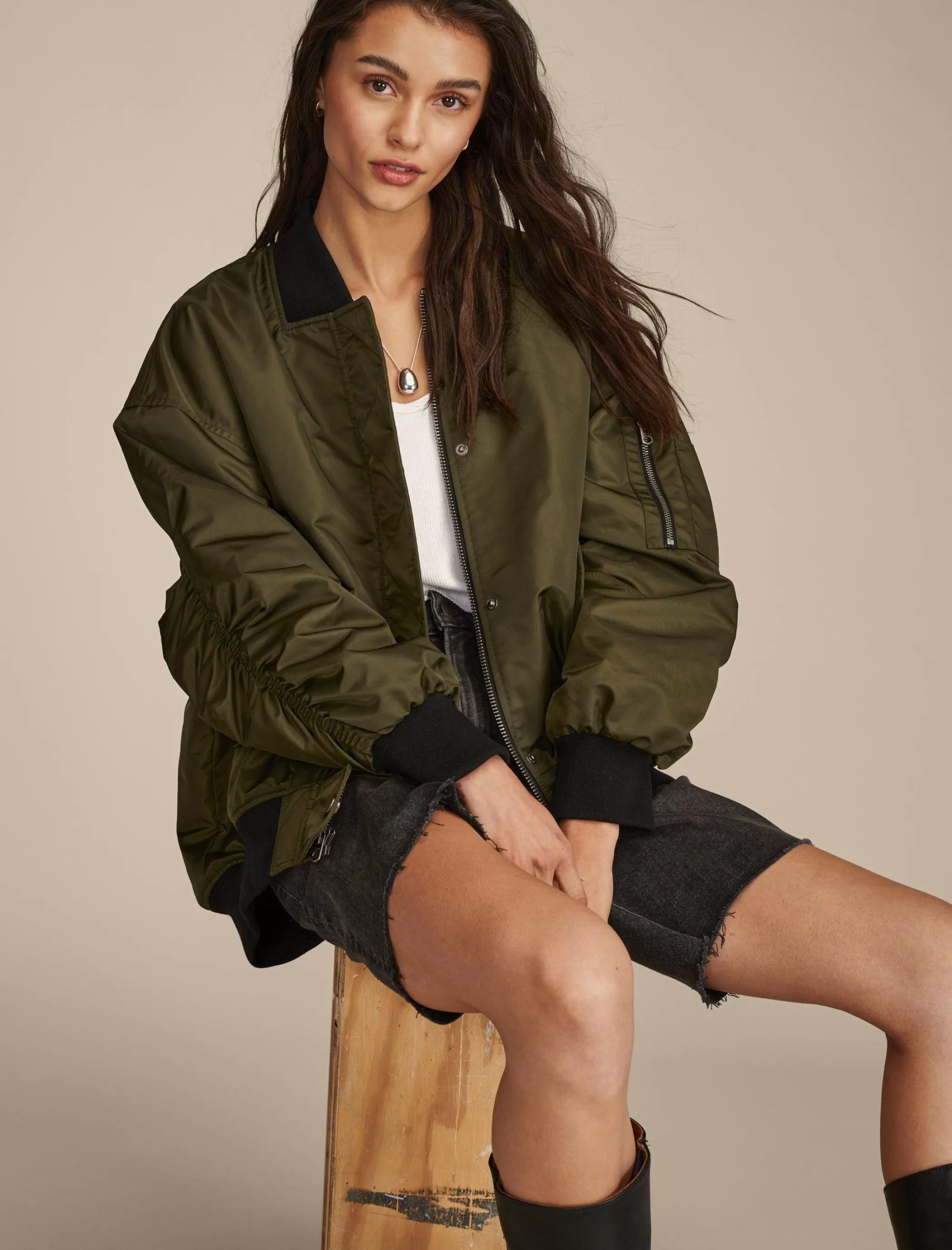 Lucky Brand Jackets & Outerwear*oversized bomber true army