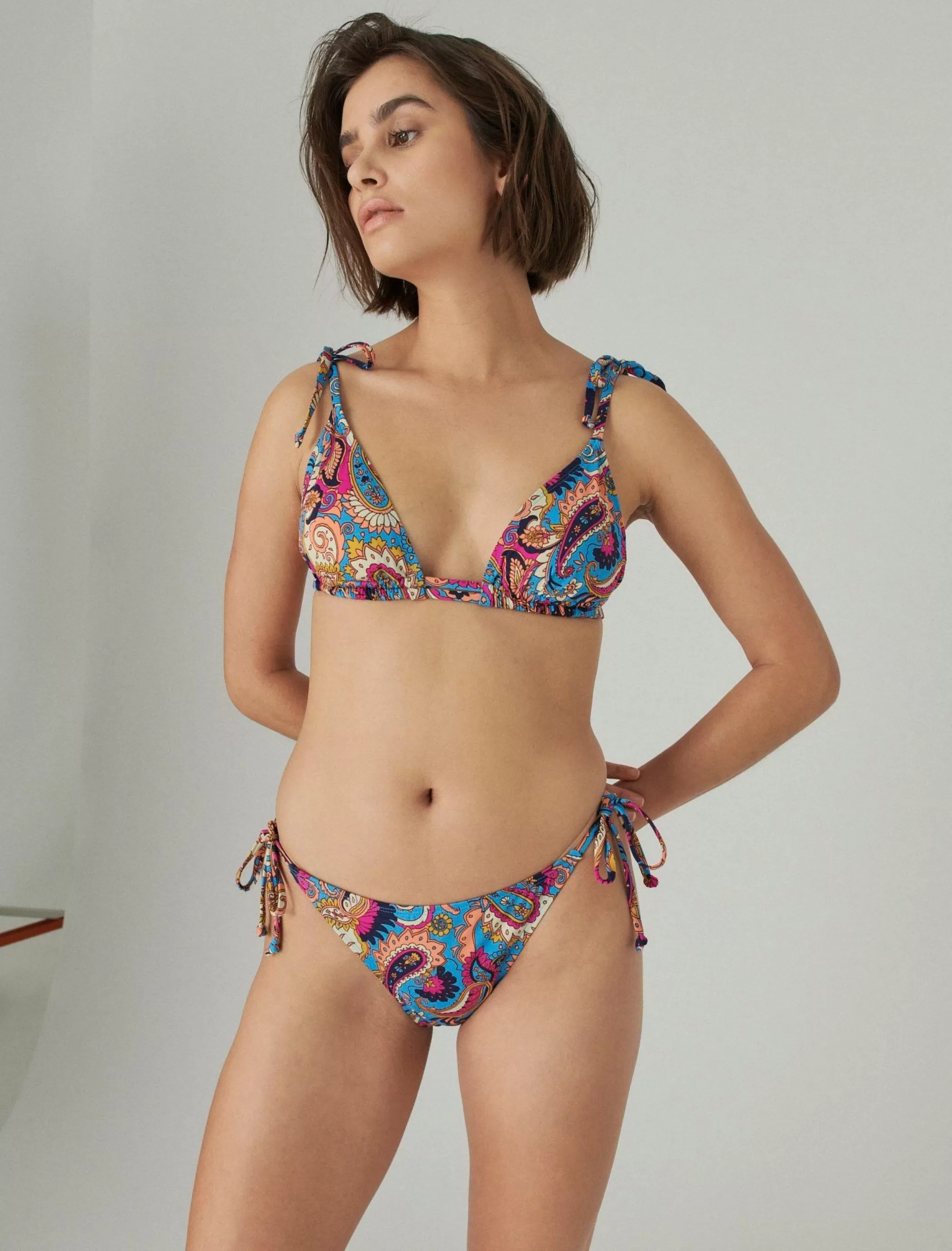 Lucky Brand Swim*paisley triangle top multi