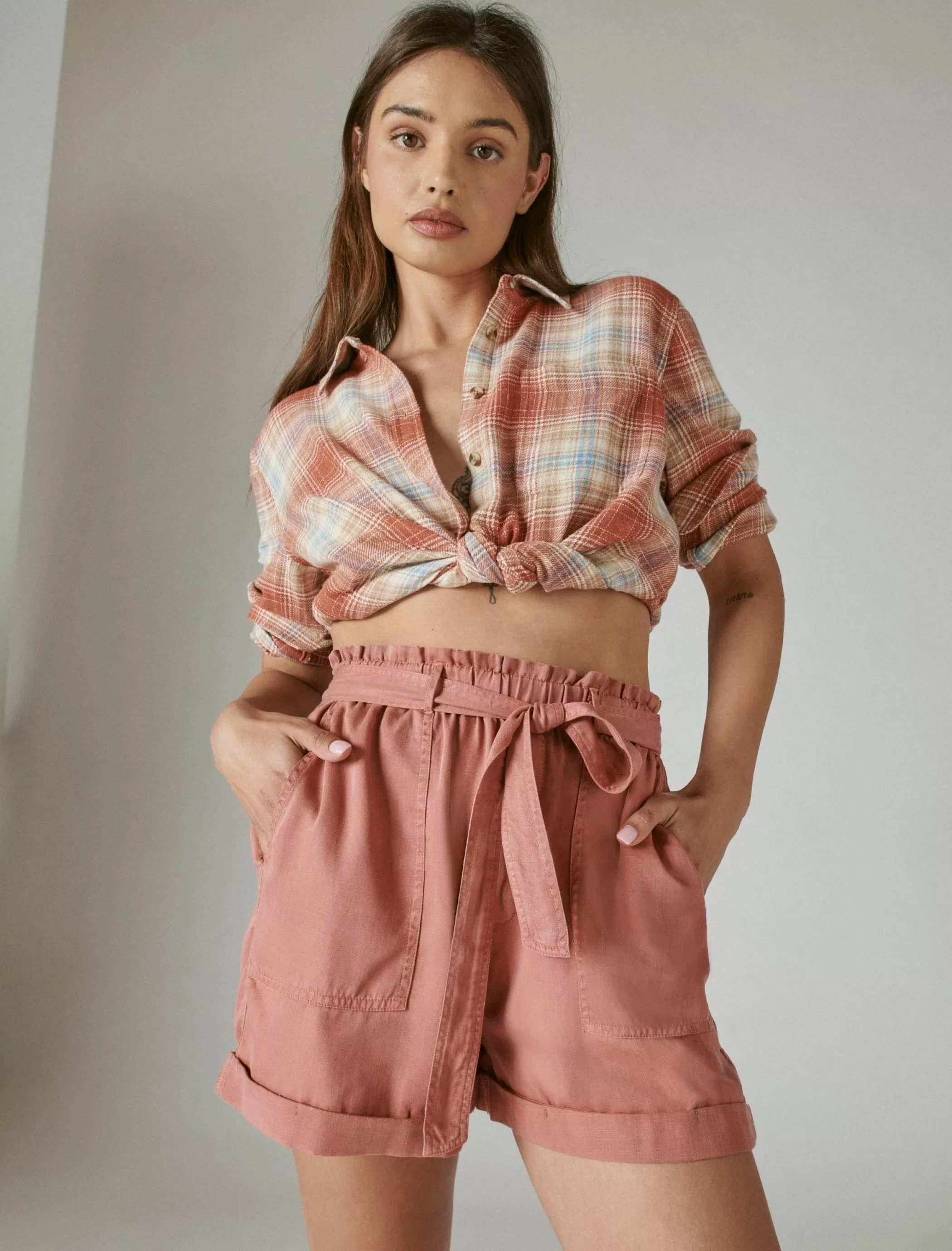 Lucky Brand Shorts*paperbag shorts deep rose