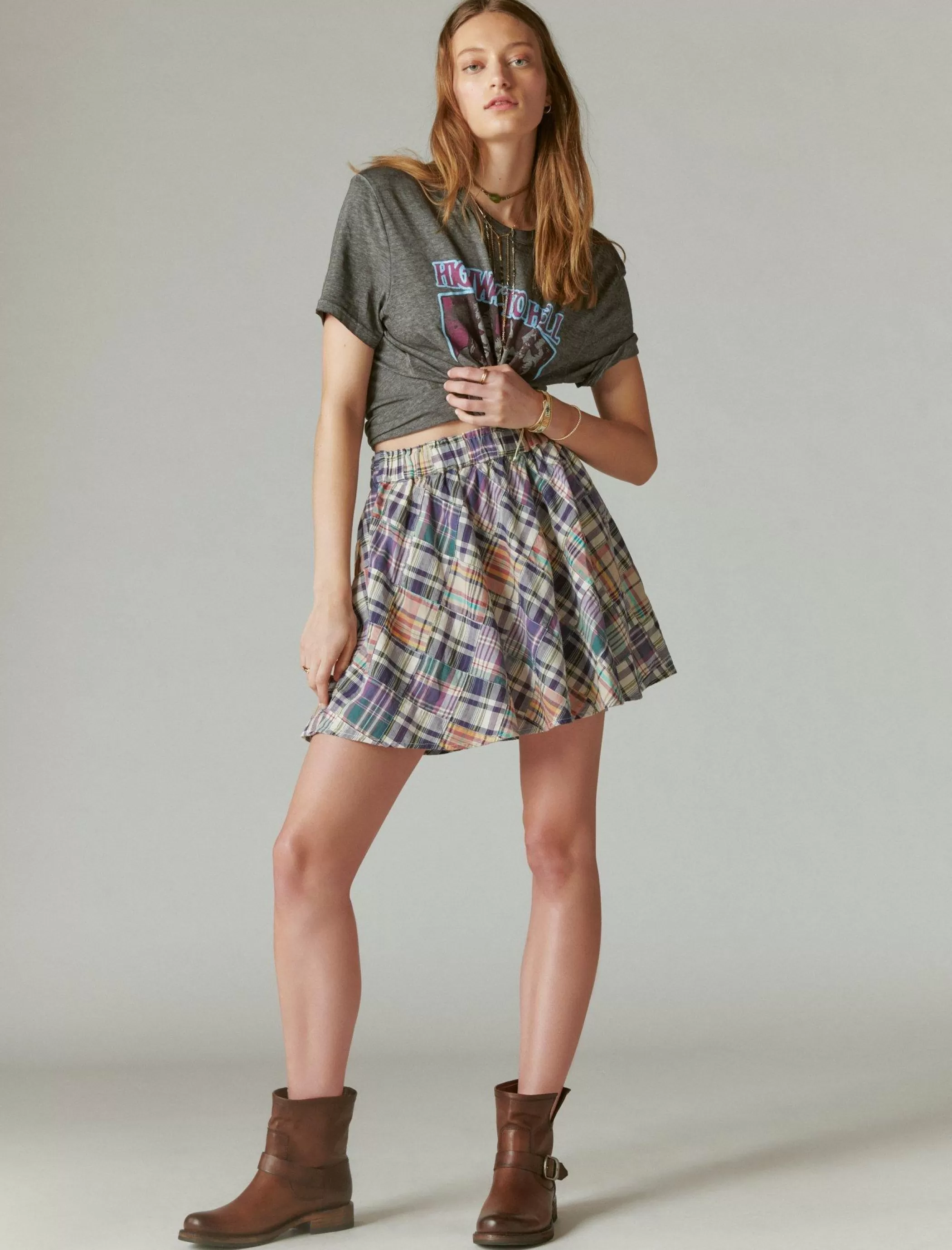 Lucky Brand Skirts*patchwork mini skirt heritage patchwork