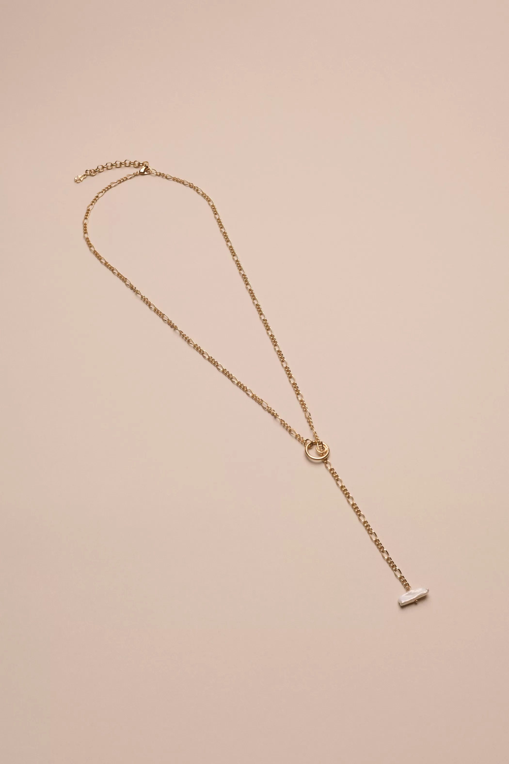 Lucky Brand Jewelry*pearl loop y necklace gold