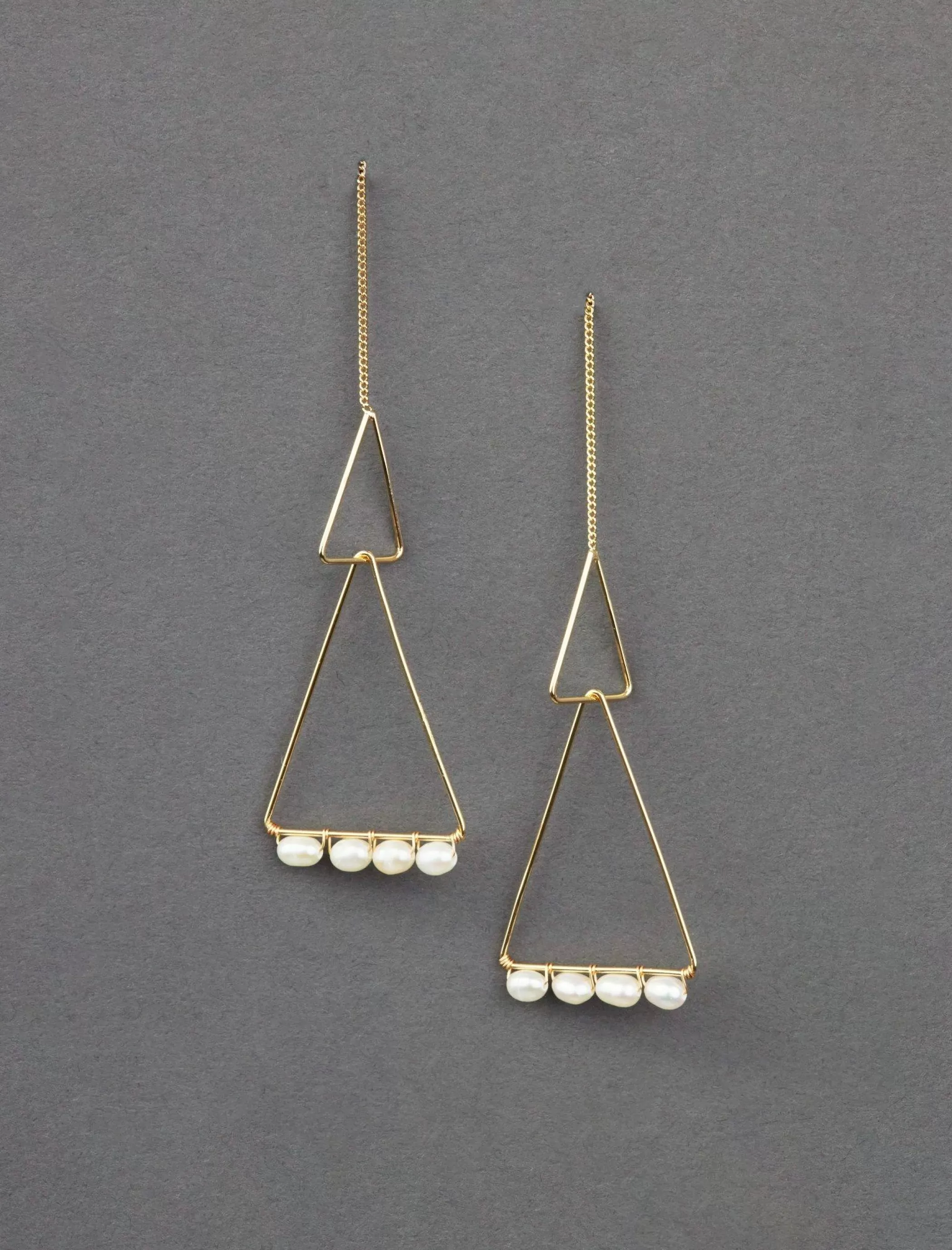 Lucky Brand Jewelry*pearl modern earring gold