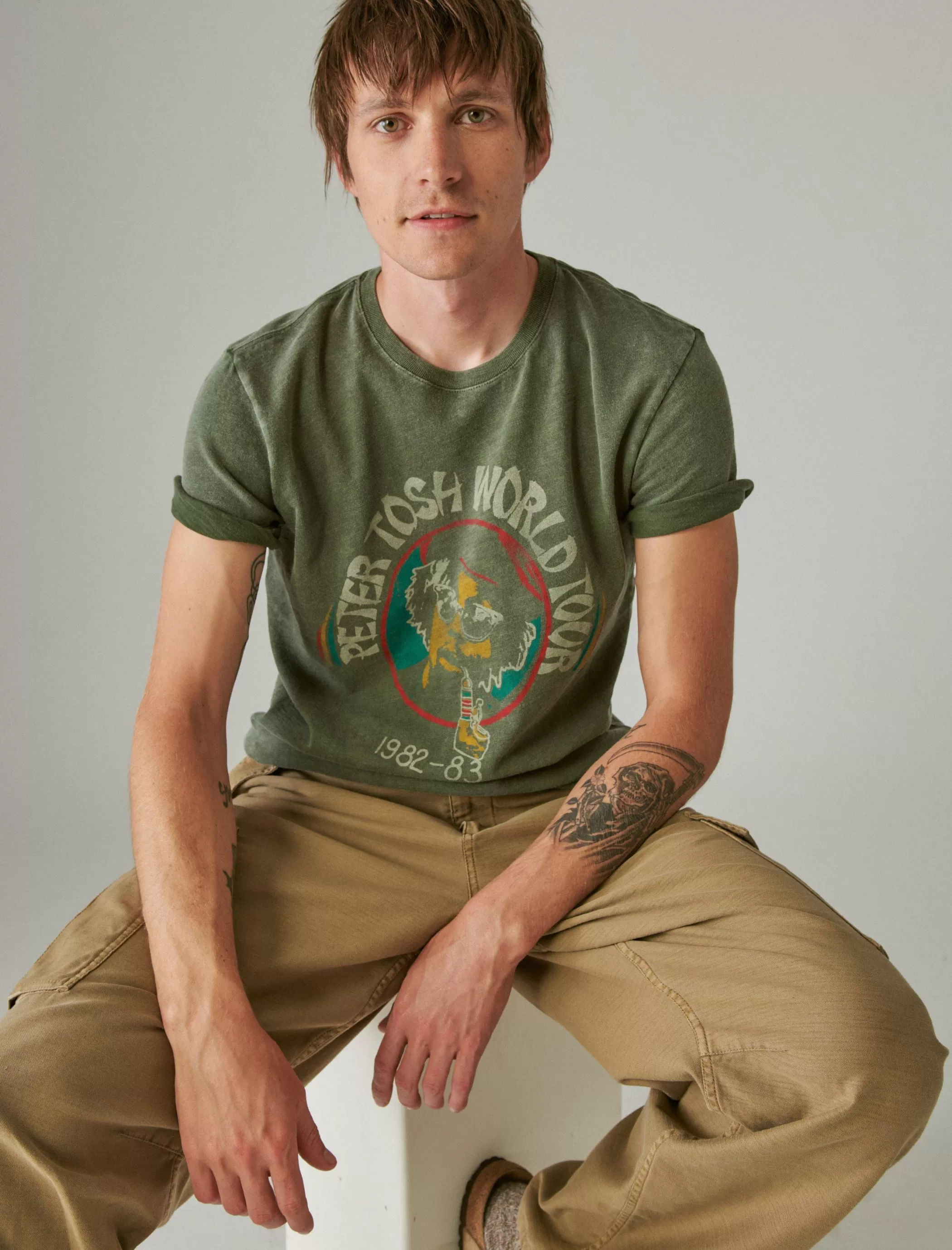 Lucky Brand Graphic Tees*peter tosh kombu green