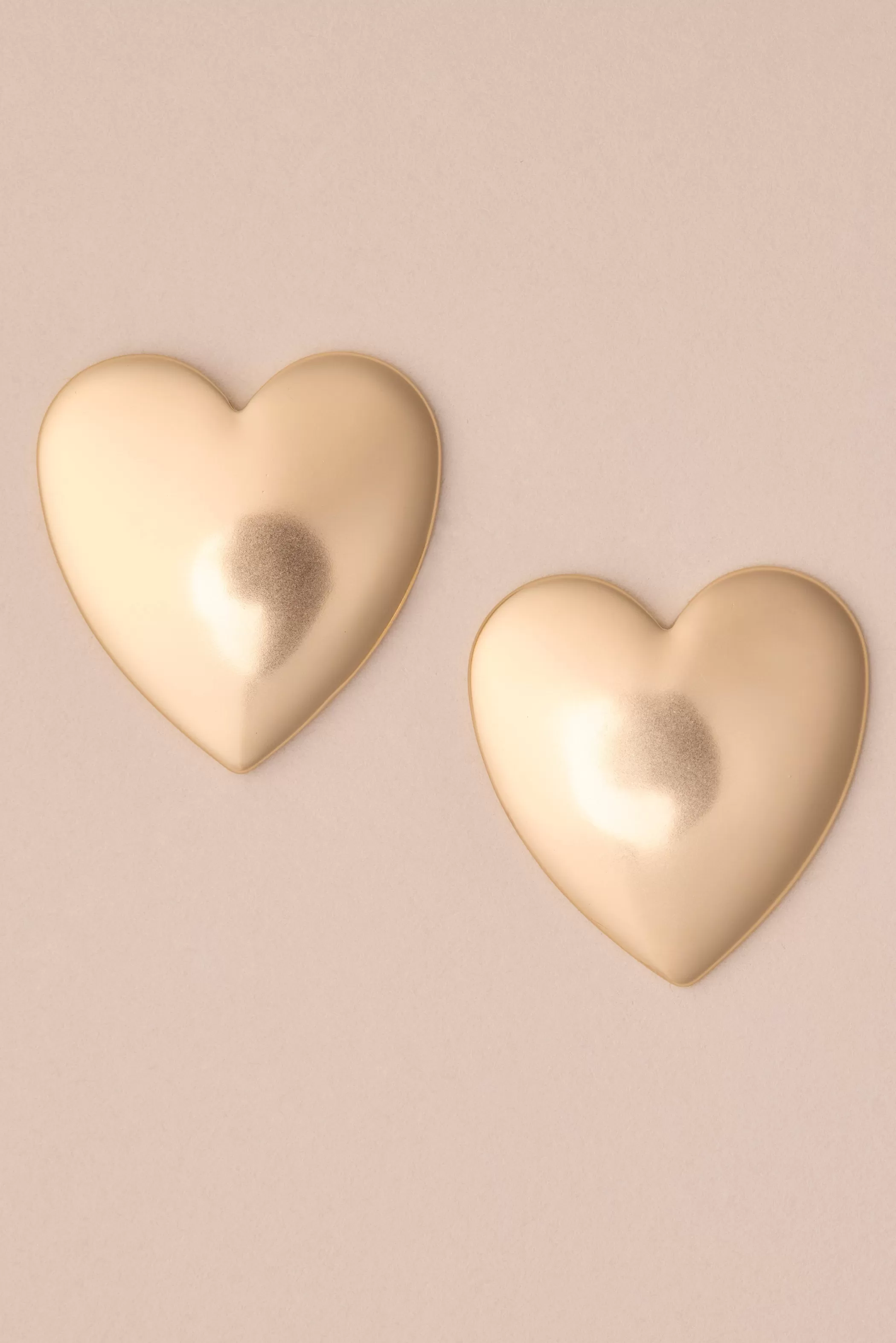 Lucky Brand Jewelry*puffy heart stud earring gold