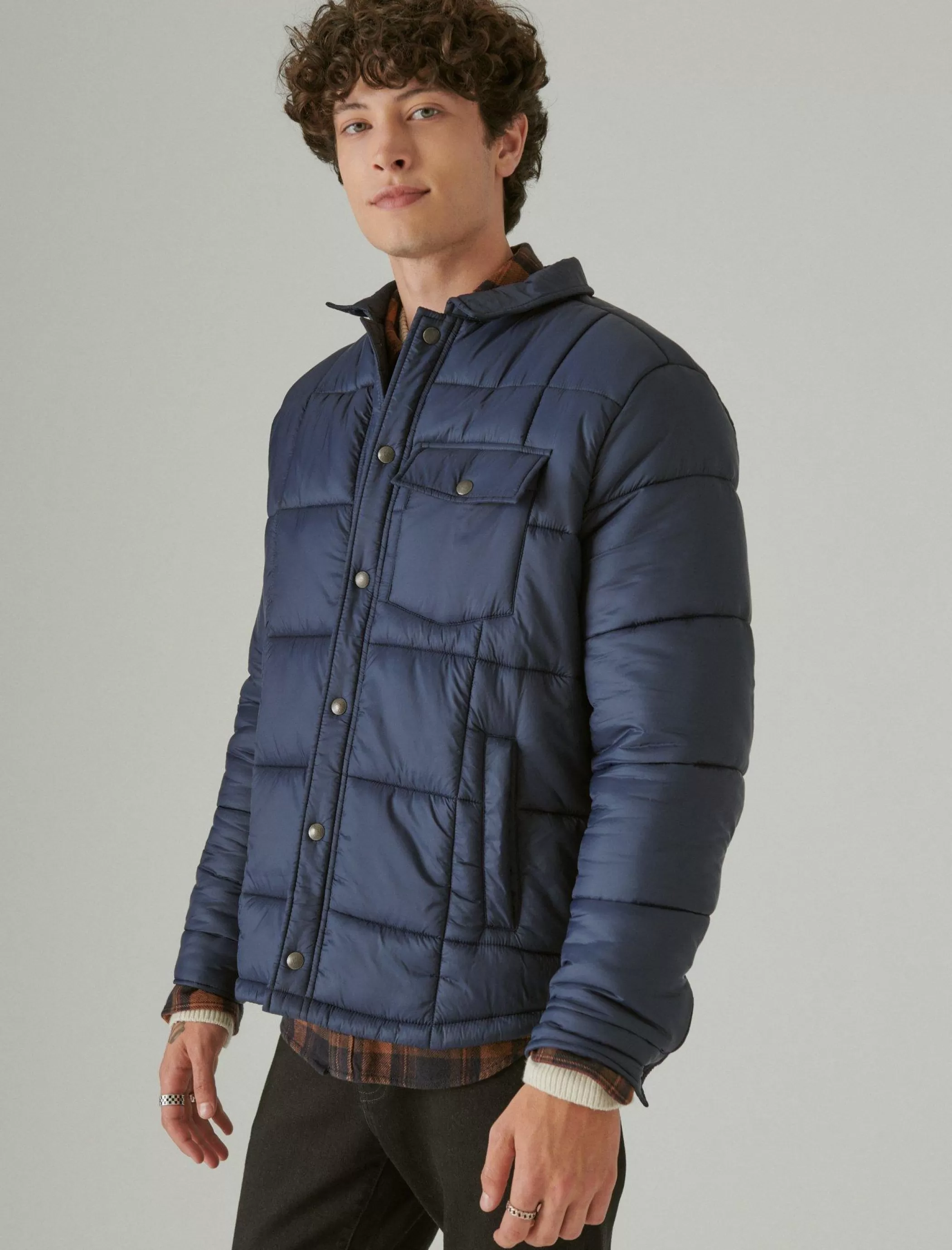 Lucky Brand Jackets & Outerwear*quilted nylon shirt jacket navy