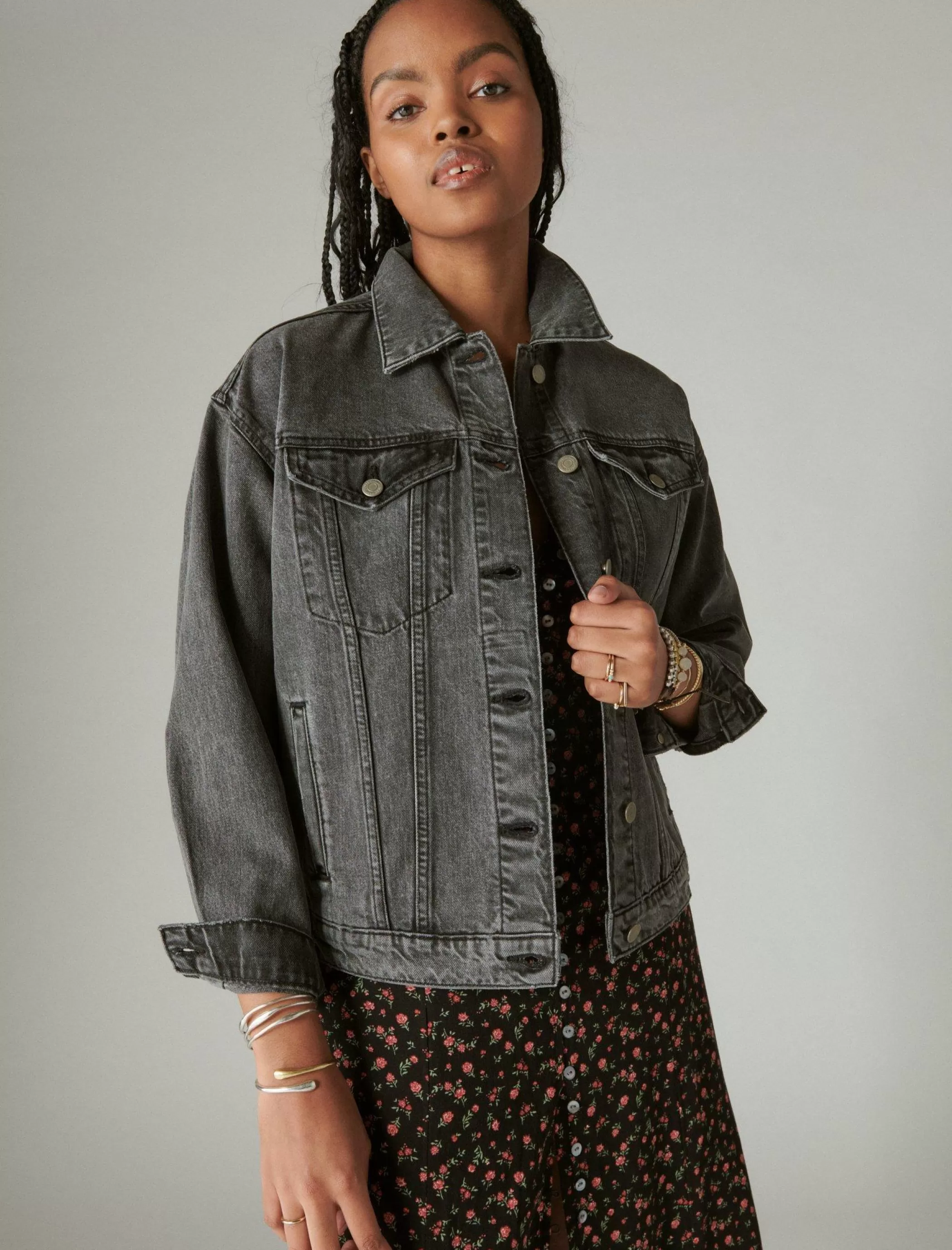 Lucky Brand Jackets & Outerwear*relaxed denim trucker jacket orca