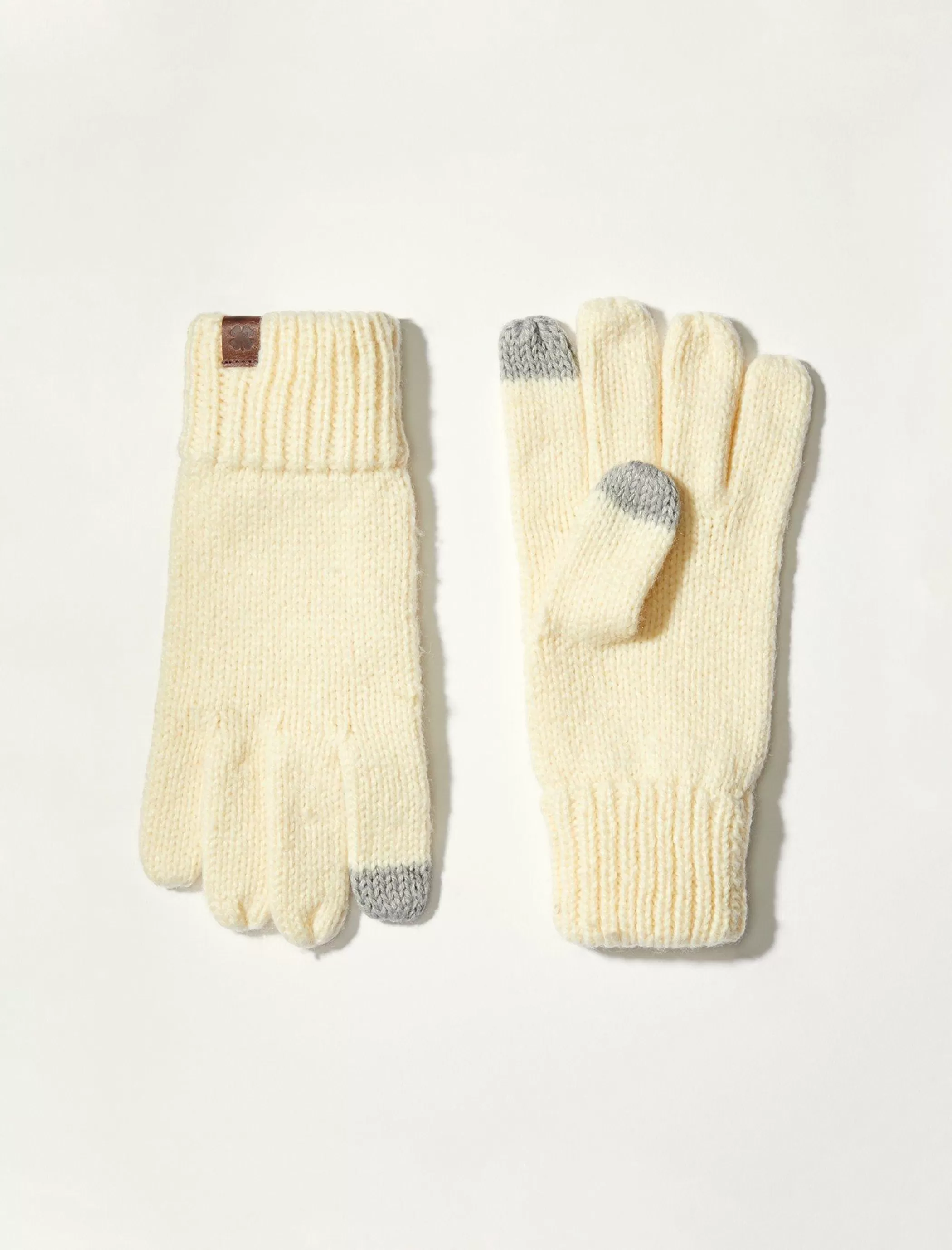 Lucky Brand Gloves*ribbed wool knit texting glove open white/natural