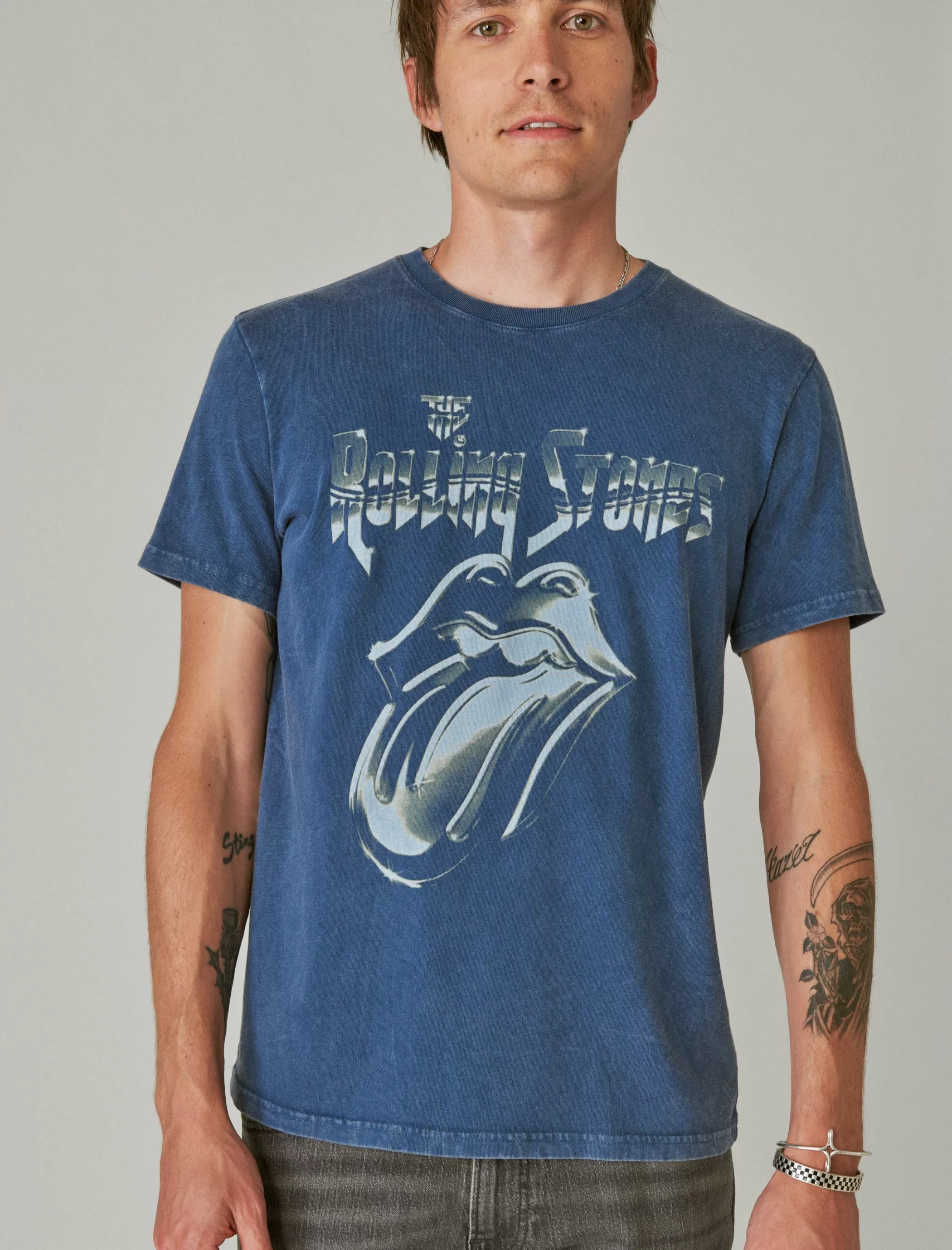 Lucky Brand Graphic Tees*rolling stones metal dark denim