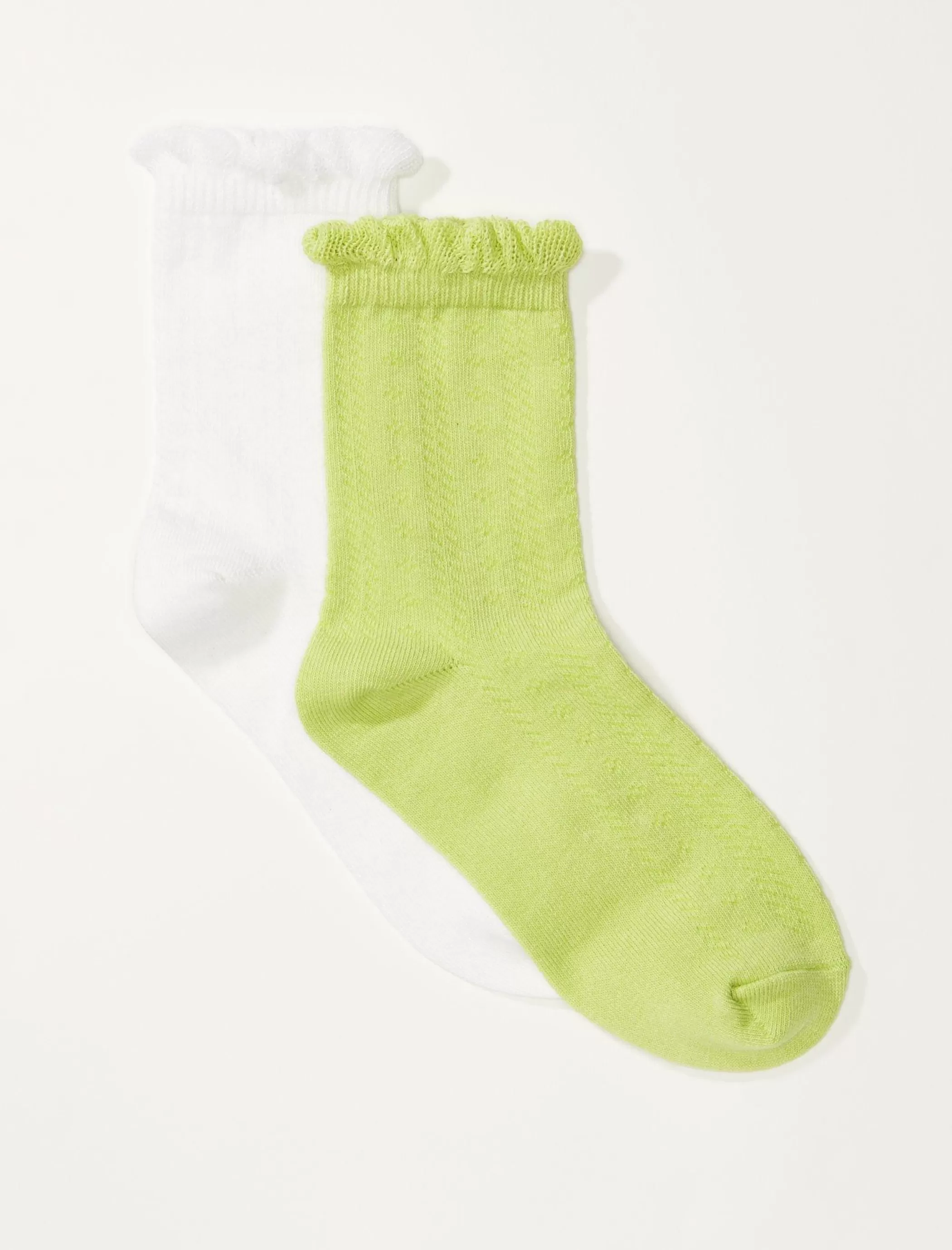 Lucky Brand Socks*ruffle crew sock pack multi